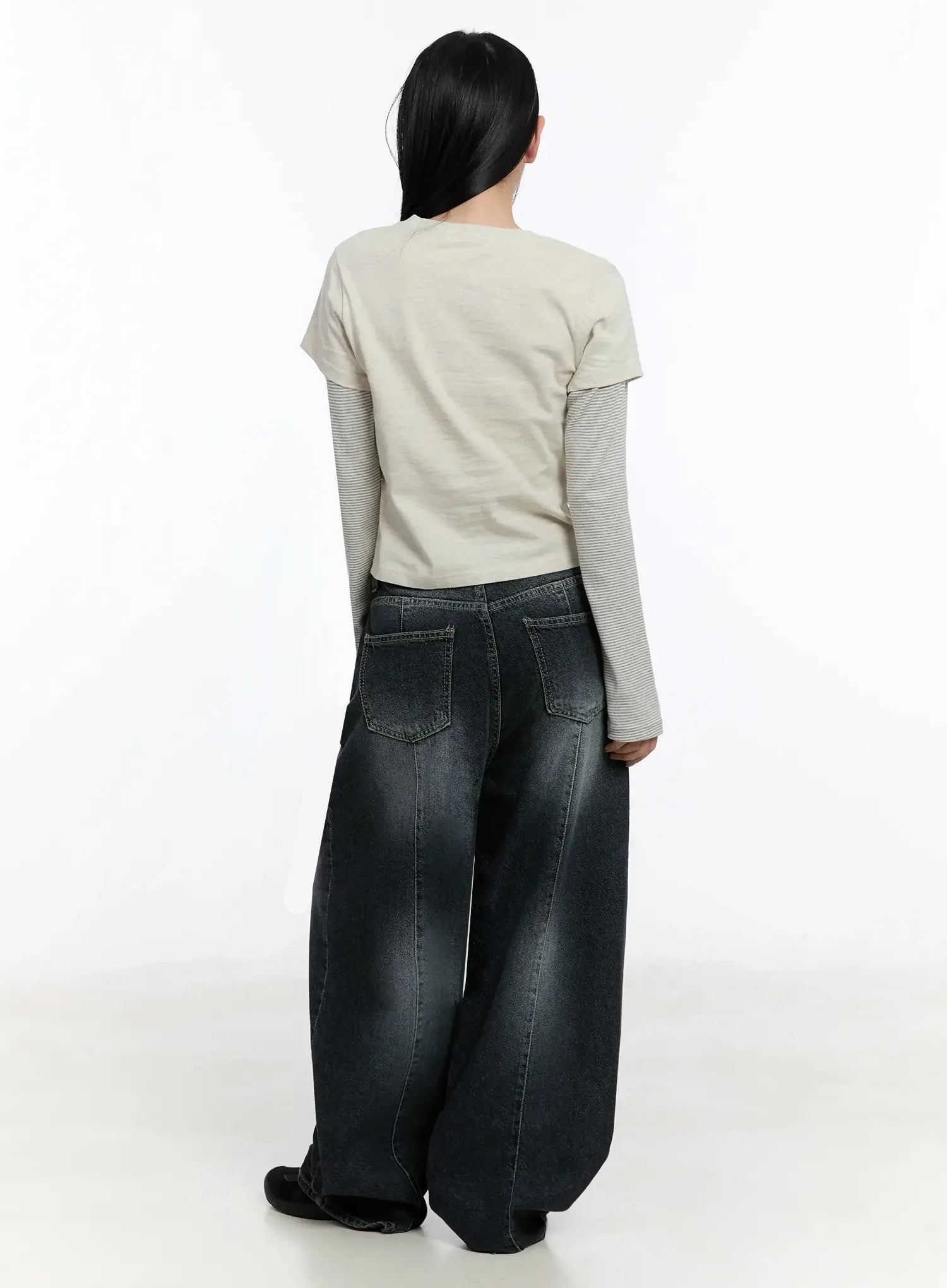 Naeu Dark Washed Wide Jeans IM509