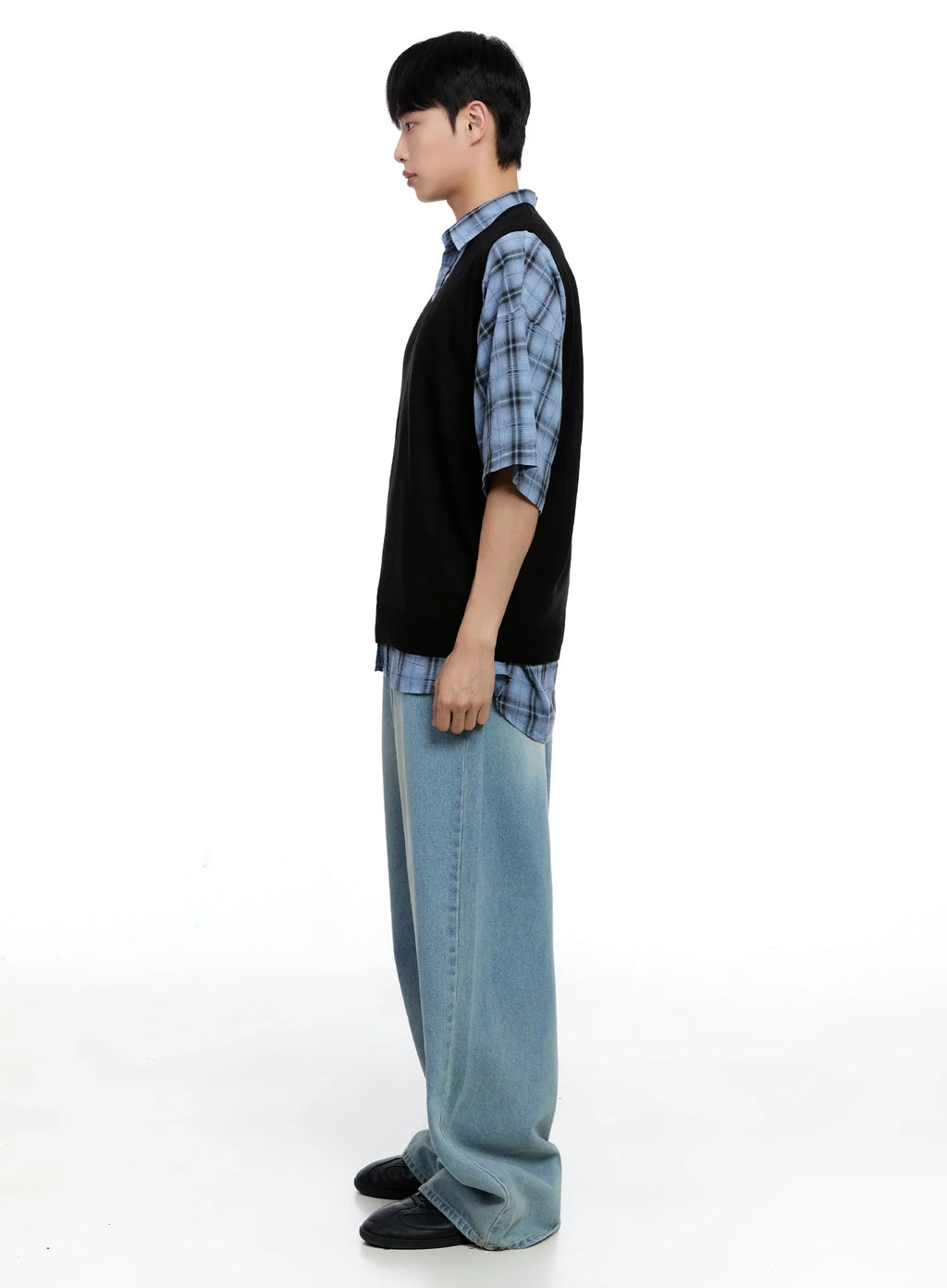Men's Mid-Wash Baggy Jeans IG520