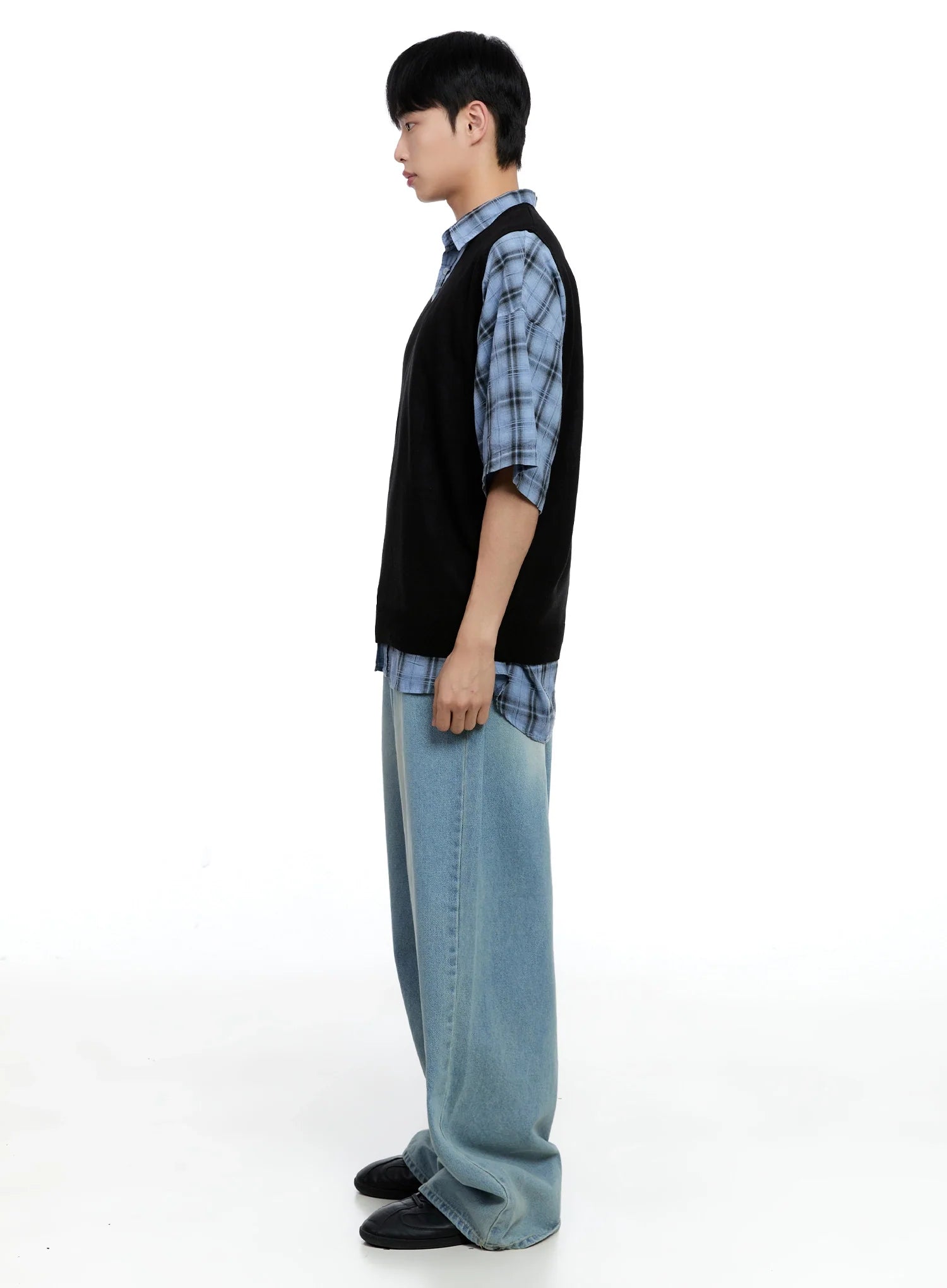 Men's Mid-Wash Baggy Jeans IG520