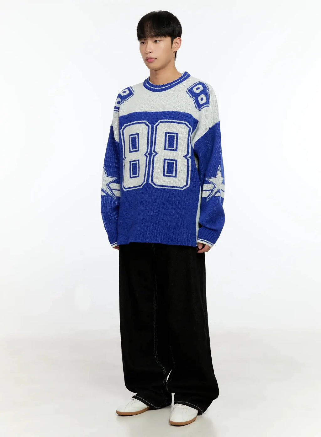 Men's Stitched Detail Baggy Jeans IN506