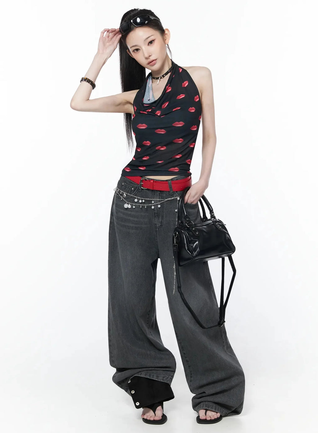 Shia Vintage Wash Wide-Leg Jeans IY514