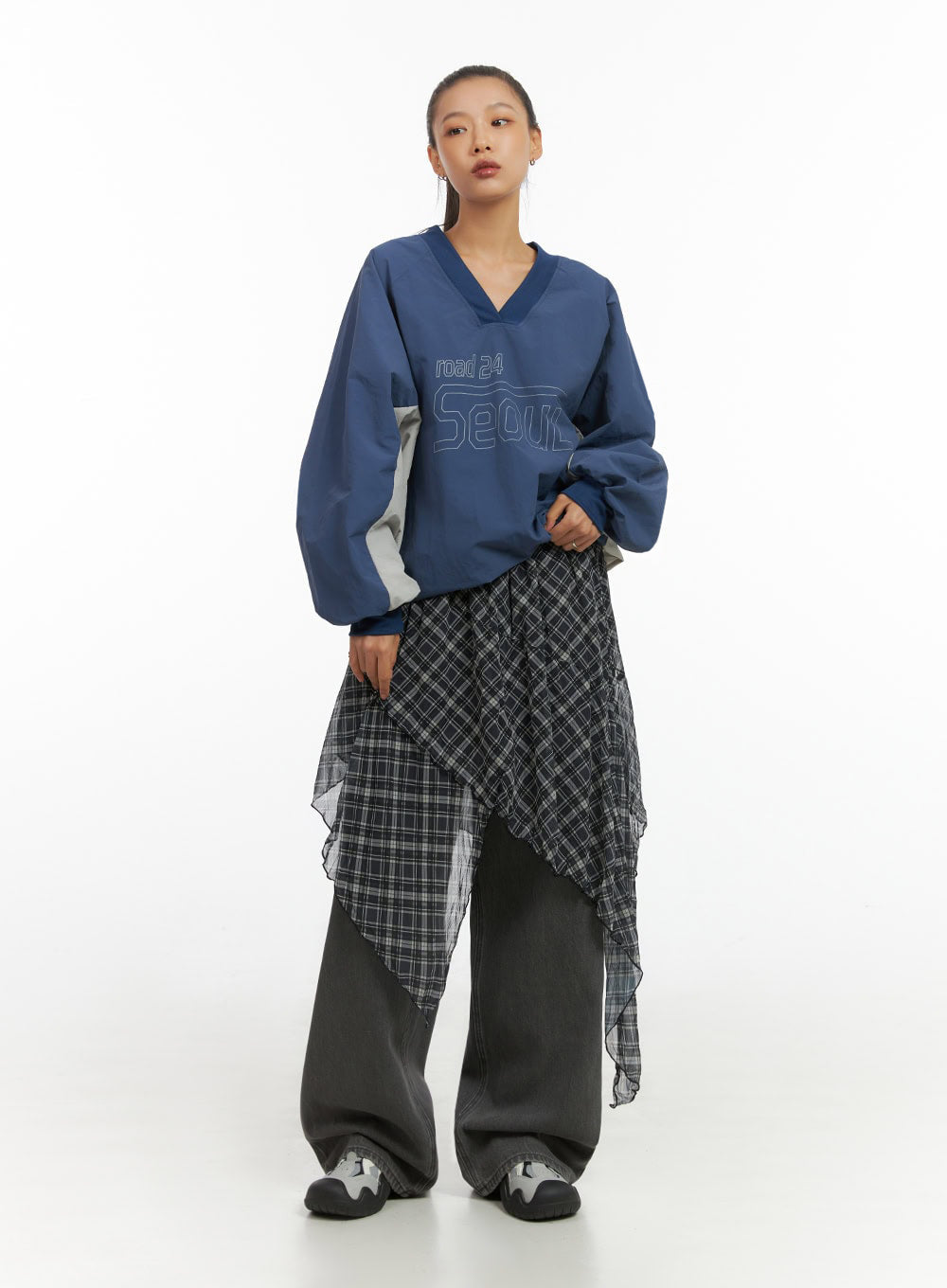 Emery Cotton Strap Baggy Jeans IO409
