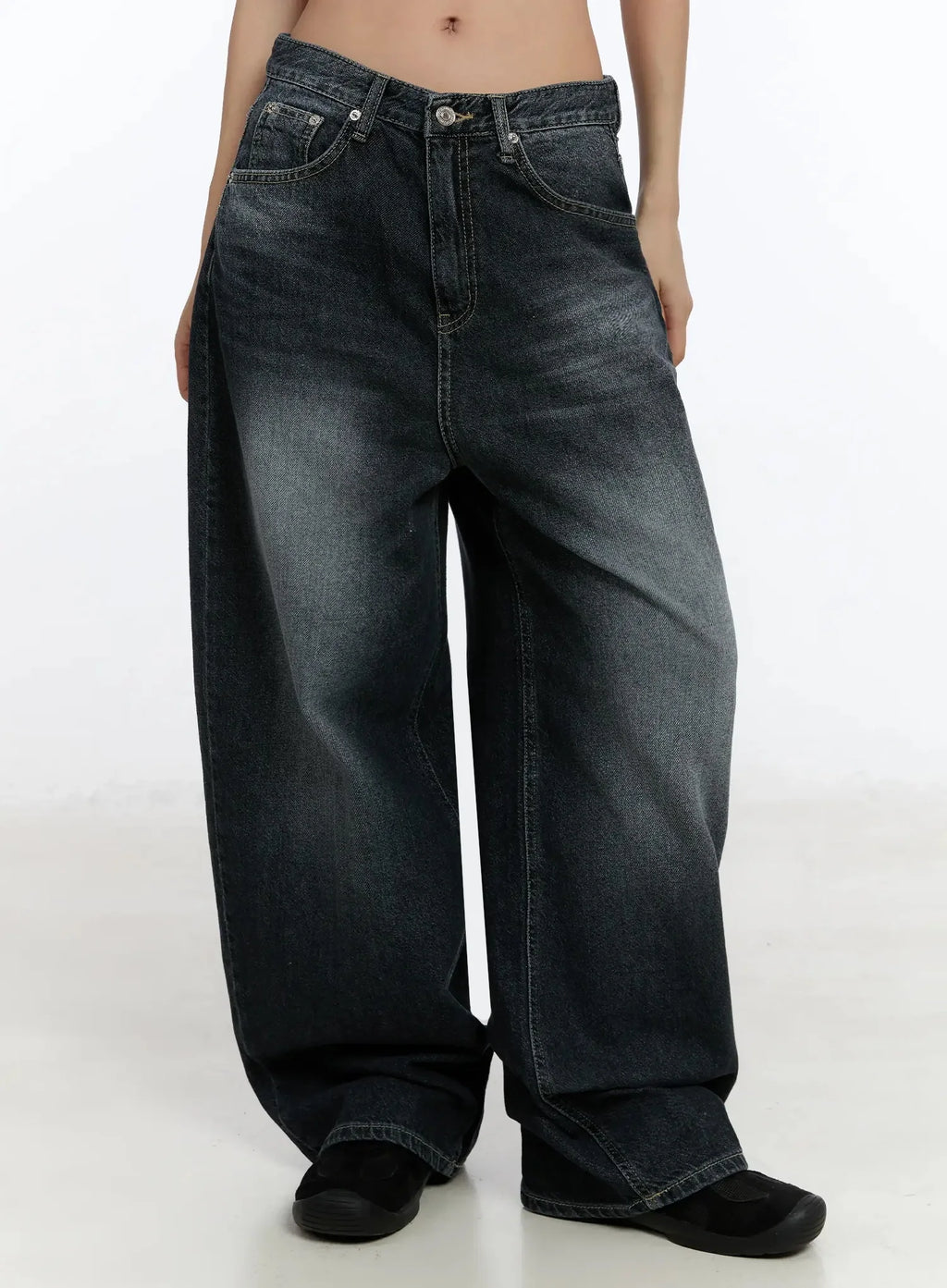 Naeu Dark Washed Wide Jeans IM509