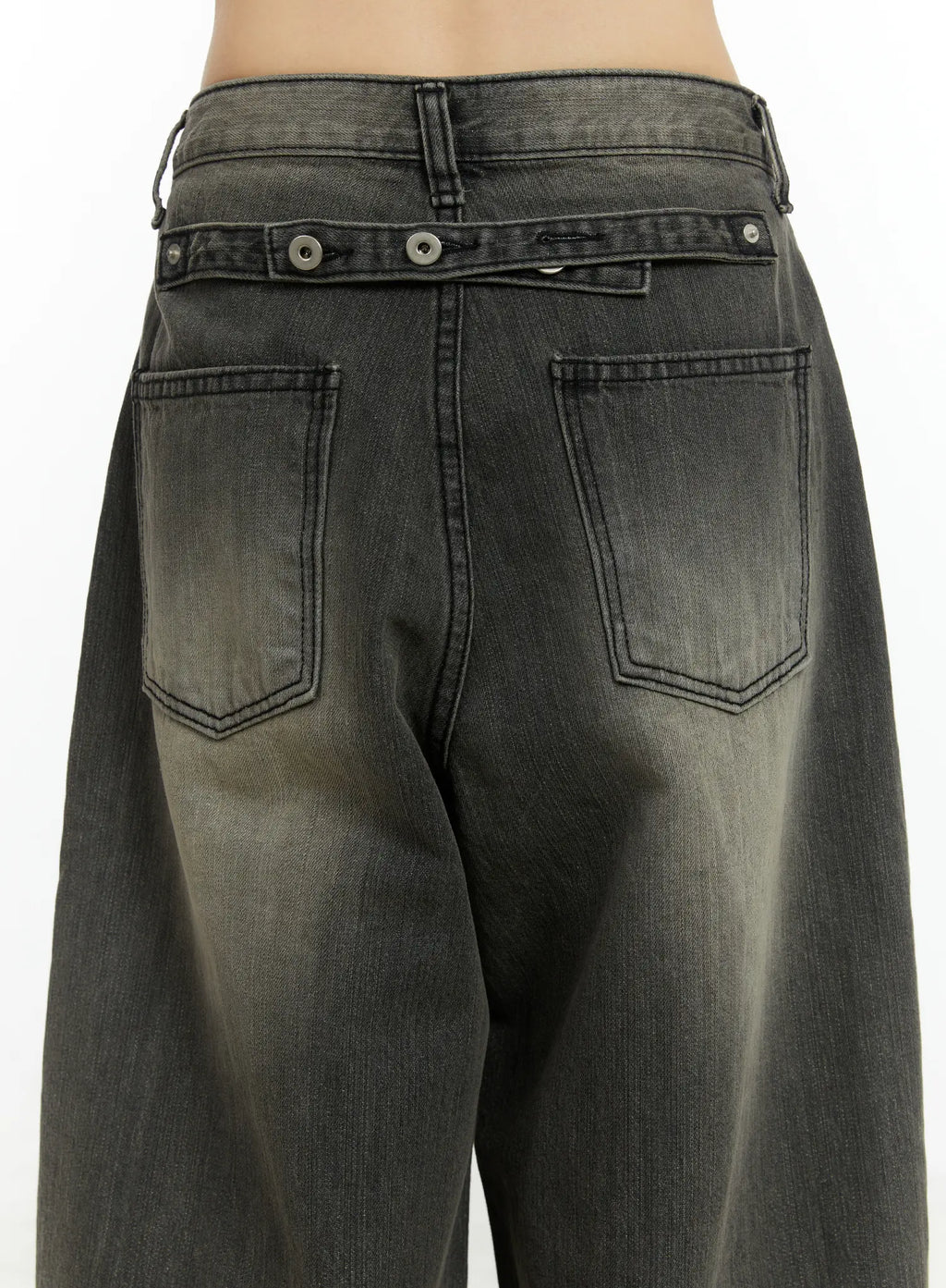 Kenna Washed Backstrap Wide Leg Jeans CF509
