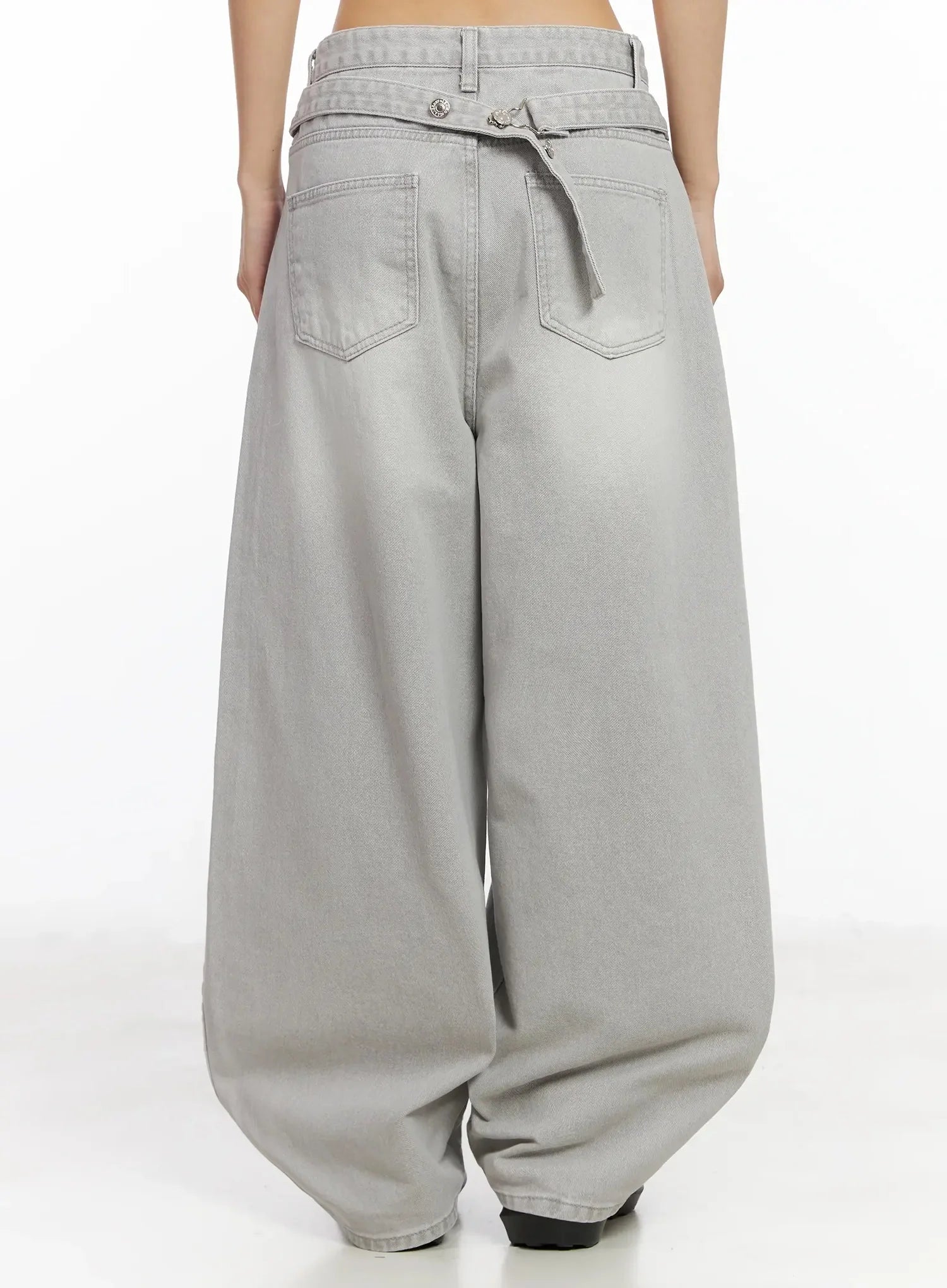 Cece Stone Washed Wide Leg Jeans IA508