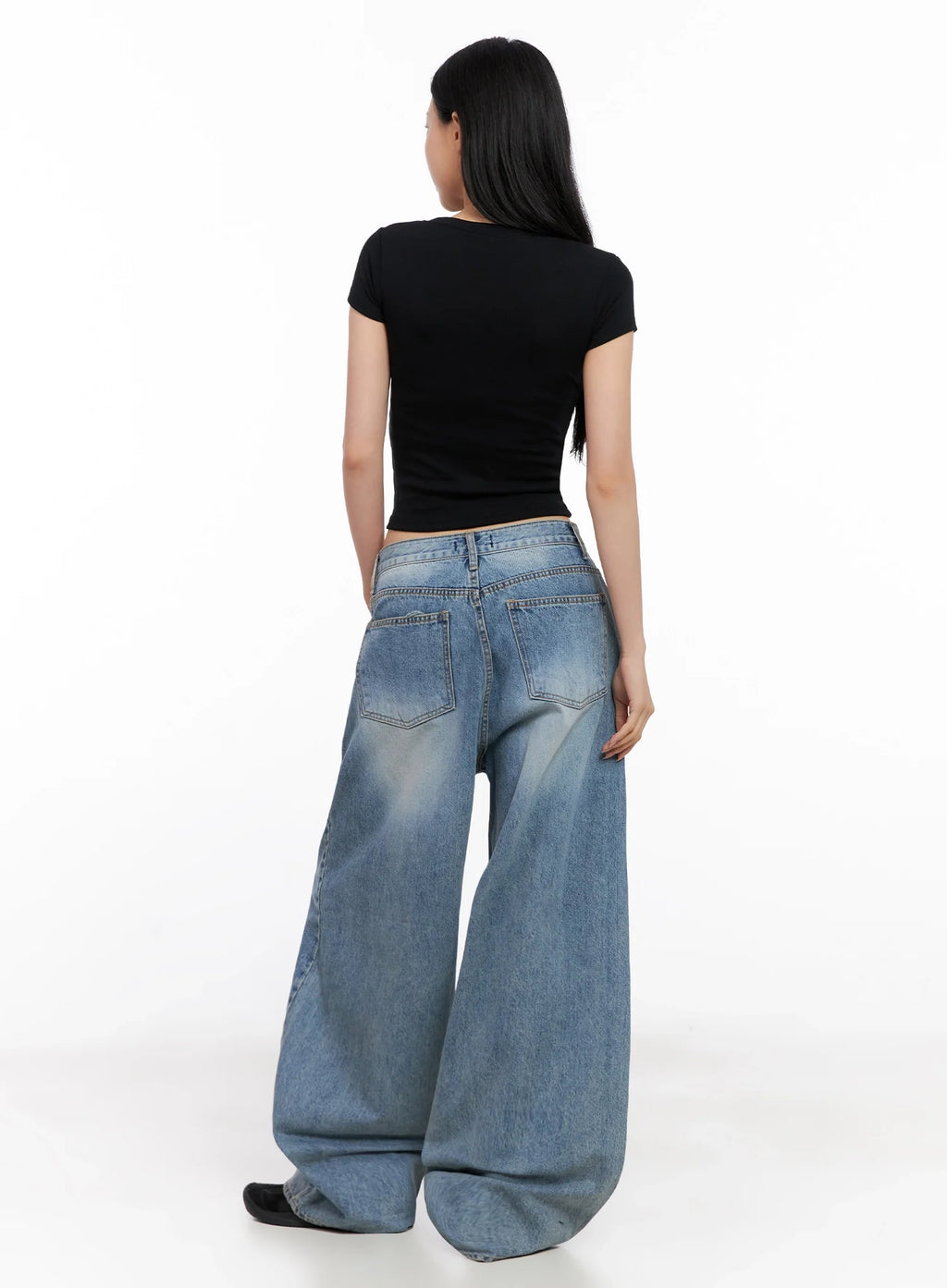 Seojin Washed Wide-Leg Jeans IG508
