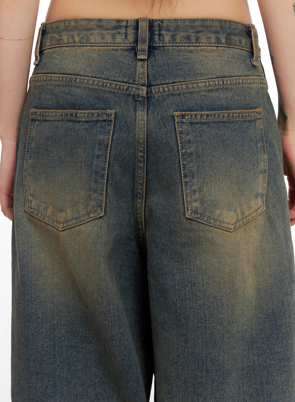 Minju Vintage Washed Baggy Jeans IS508