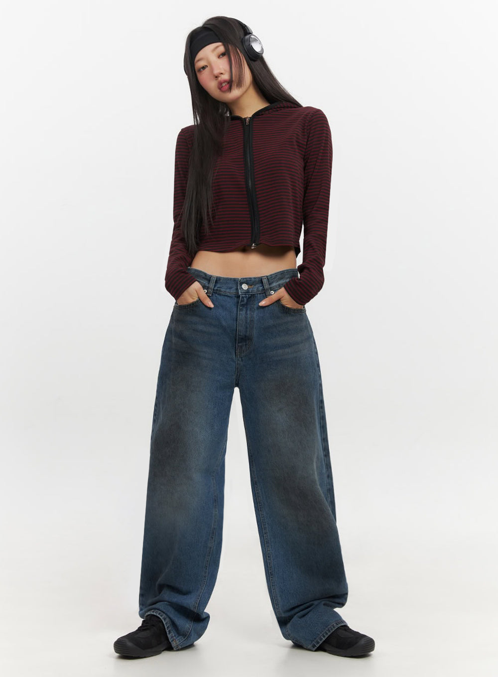 Brianna Dark Washed Wide-Leg Jeans IF510