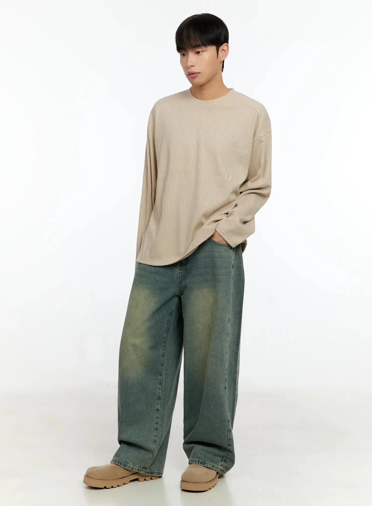 Men's Vintage Wash Side Point Jeans IN525