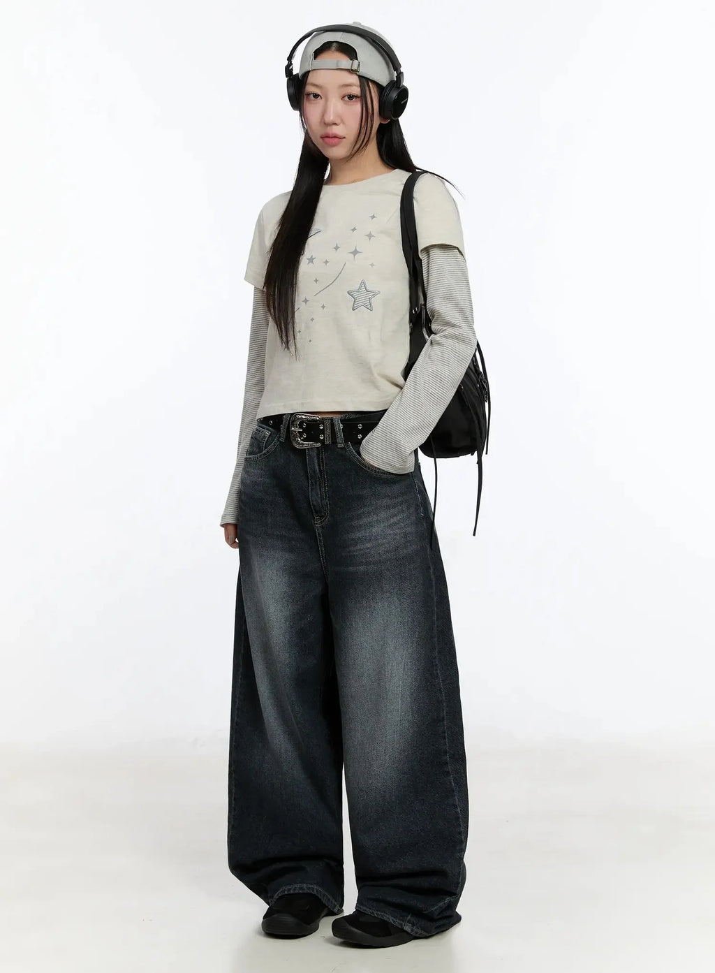 Naeu Dark Washed Wide Jeans IM509