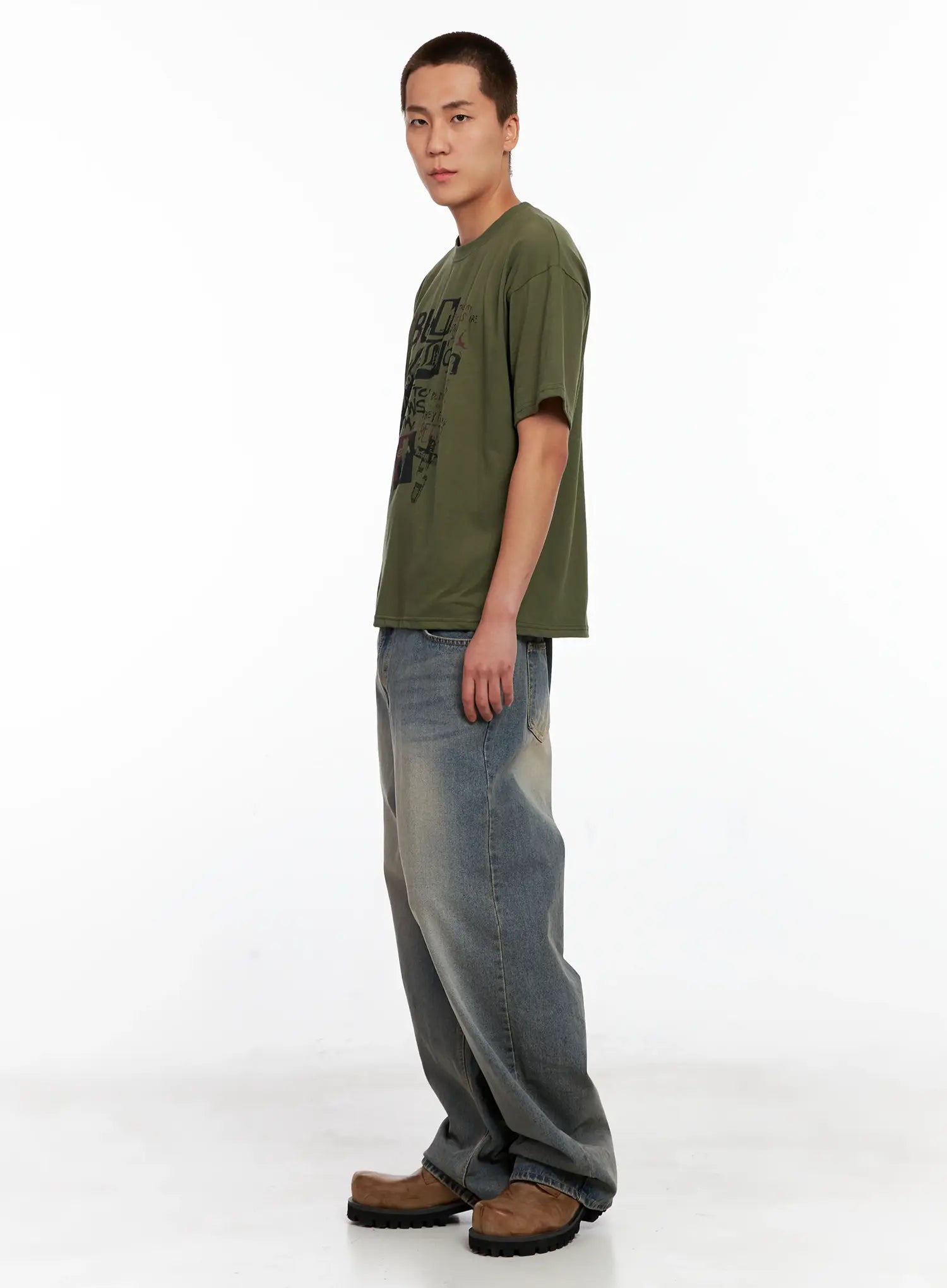 Men's Washed Vintage Denim Jeans IG511