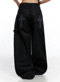 Lea Cross-Patch Baggy Jeans IS525