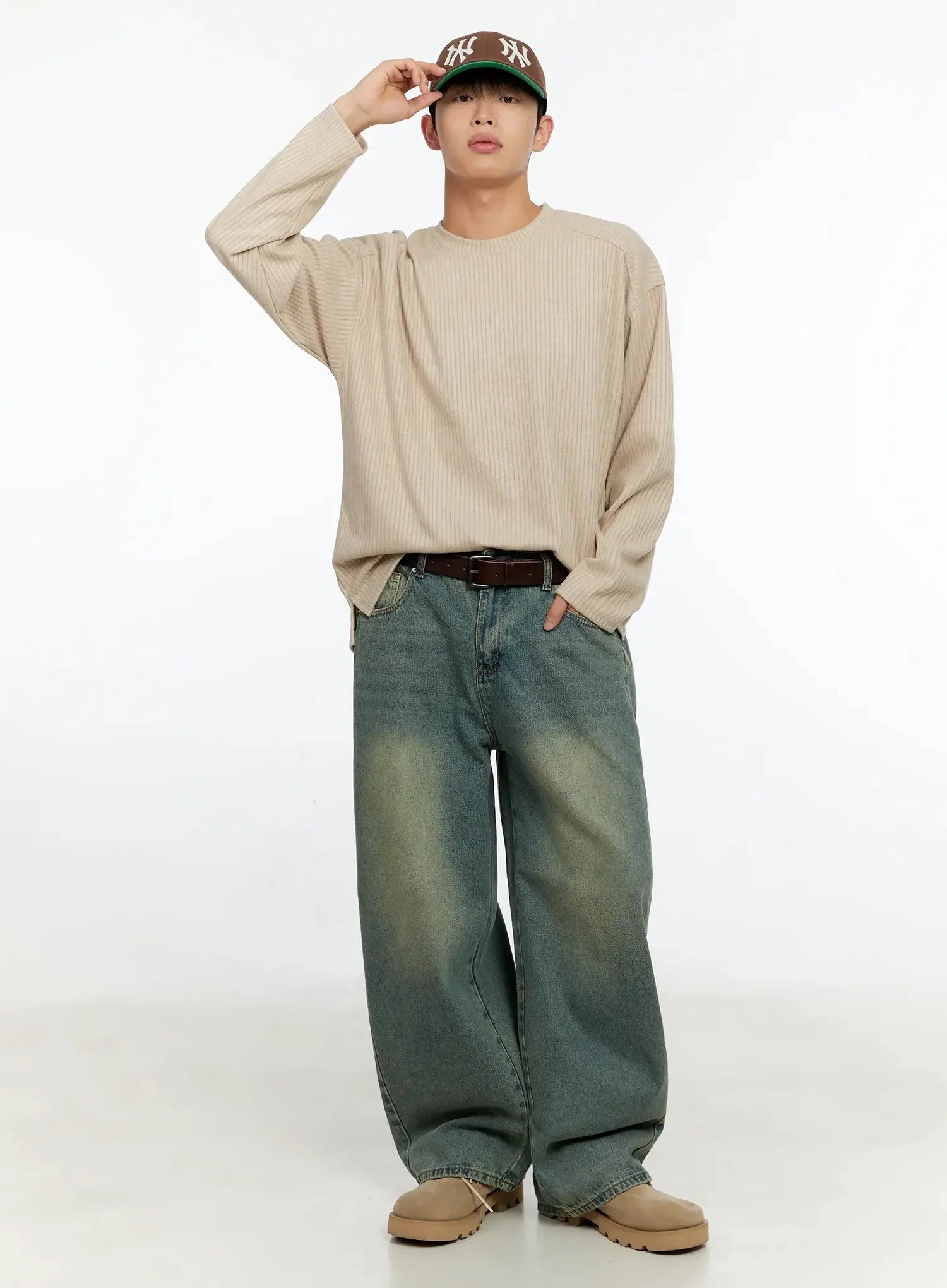 Men's Vintage Wash Side Point Jeans IN525