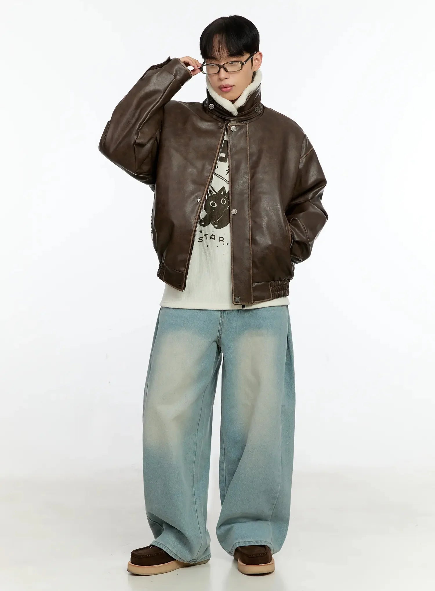 Men's Vintage Wash Side Point Jeans IN525