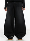 Basic Wide Leg Black Jeans ID515