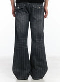 Men's Striped Wide-Leg Jeans IF516