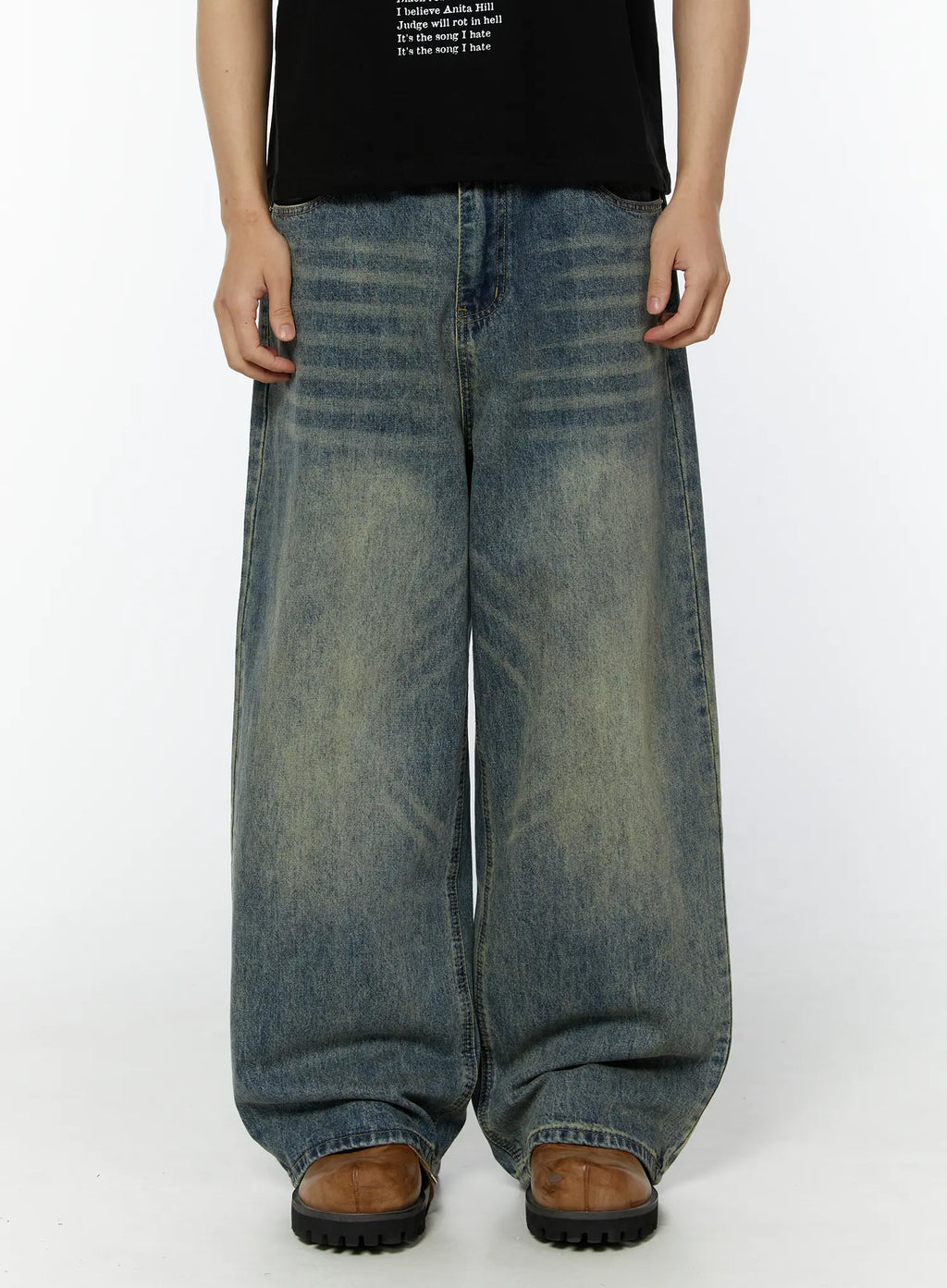 Men's Adan Baggy Washed Jeans IU508