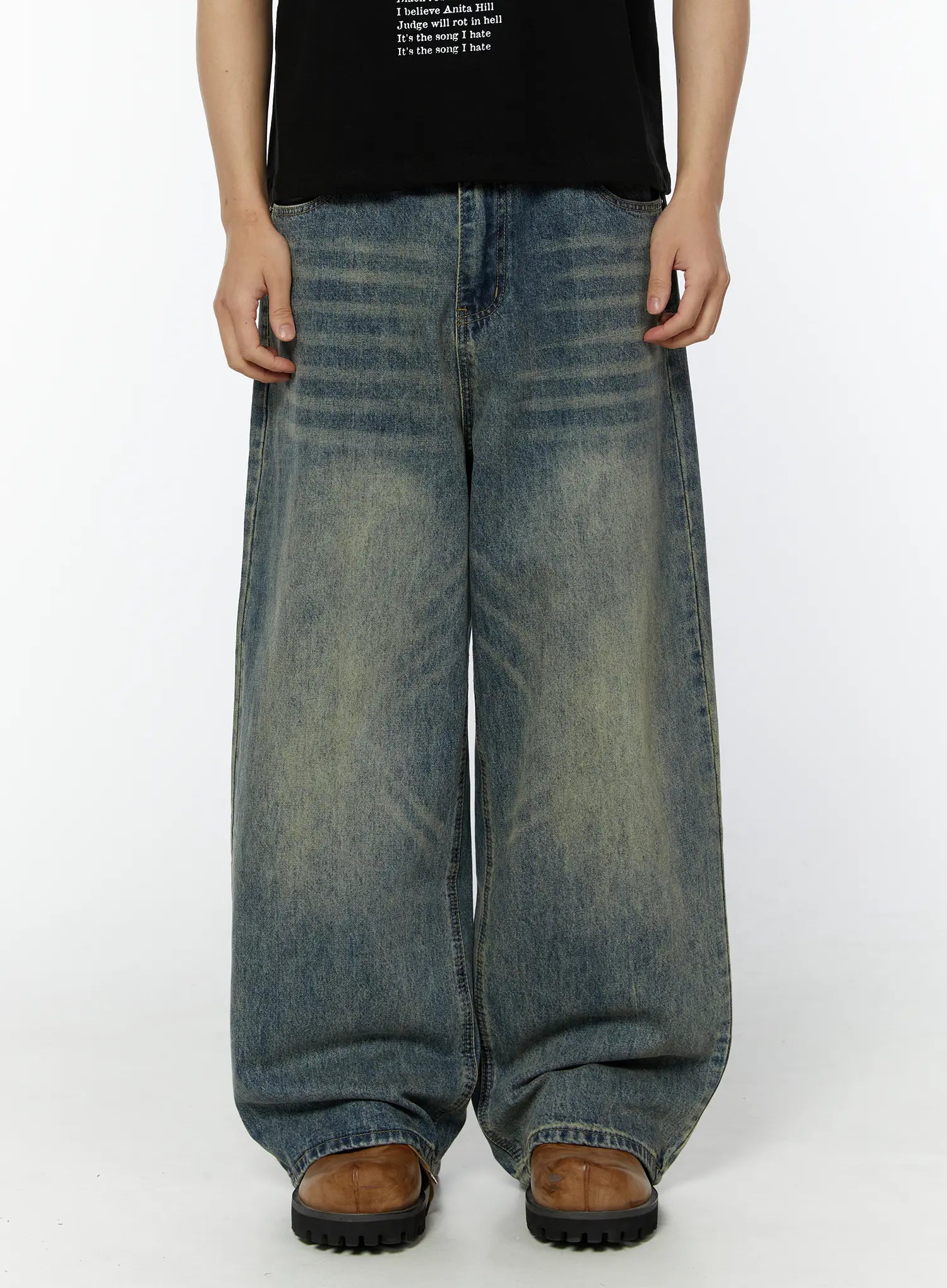Men's Adan Baggy Washed Jeans IU508