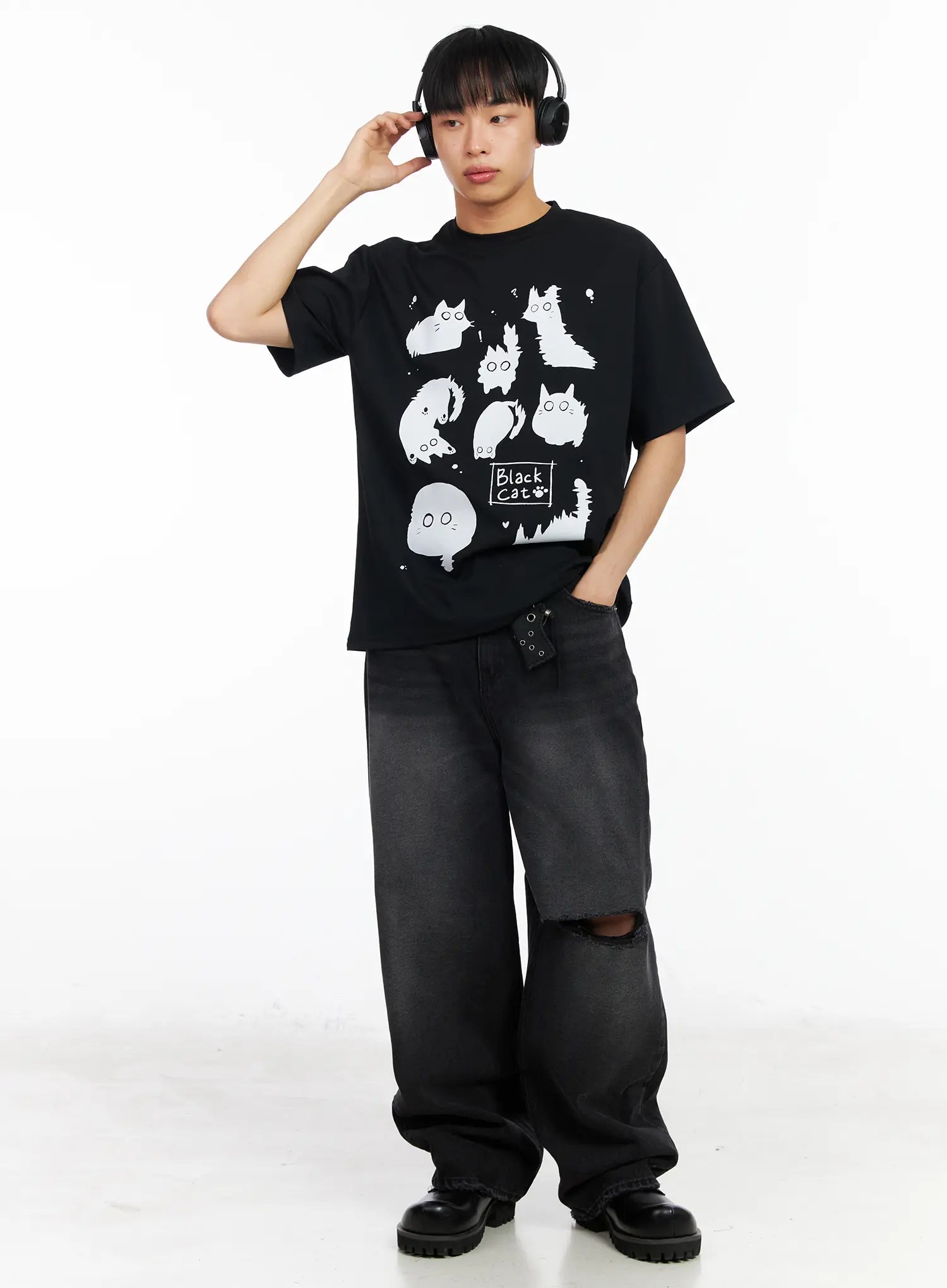 Men's Distressed Baggy Jeans IA501