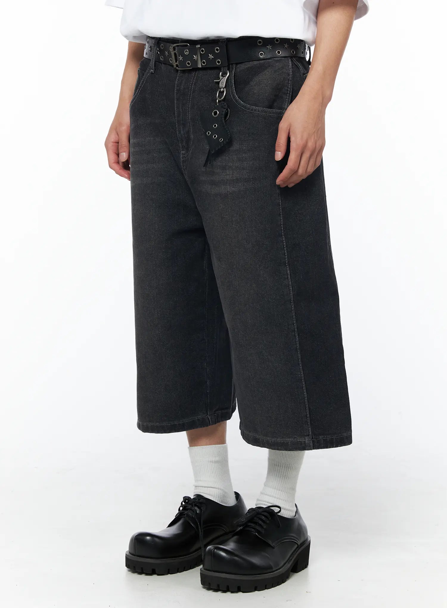 Men's Long Bermuda Cropped Jeans IU510