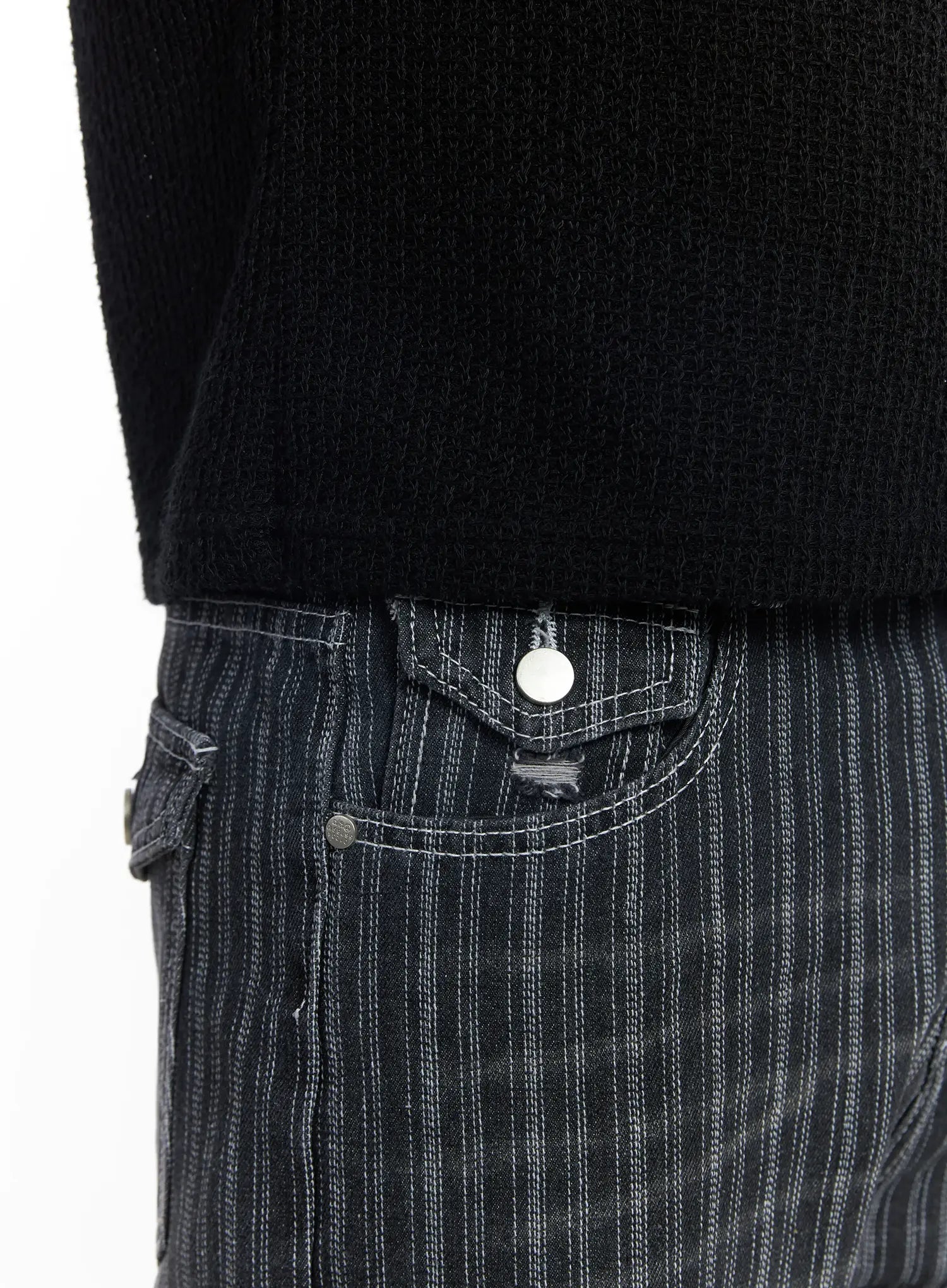 Men's Striped Wide-Leg Jeans IF516