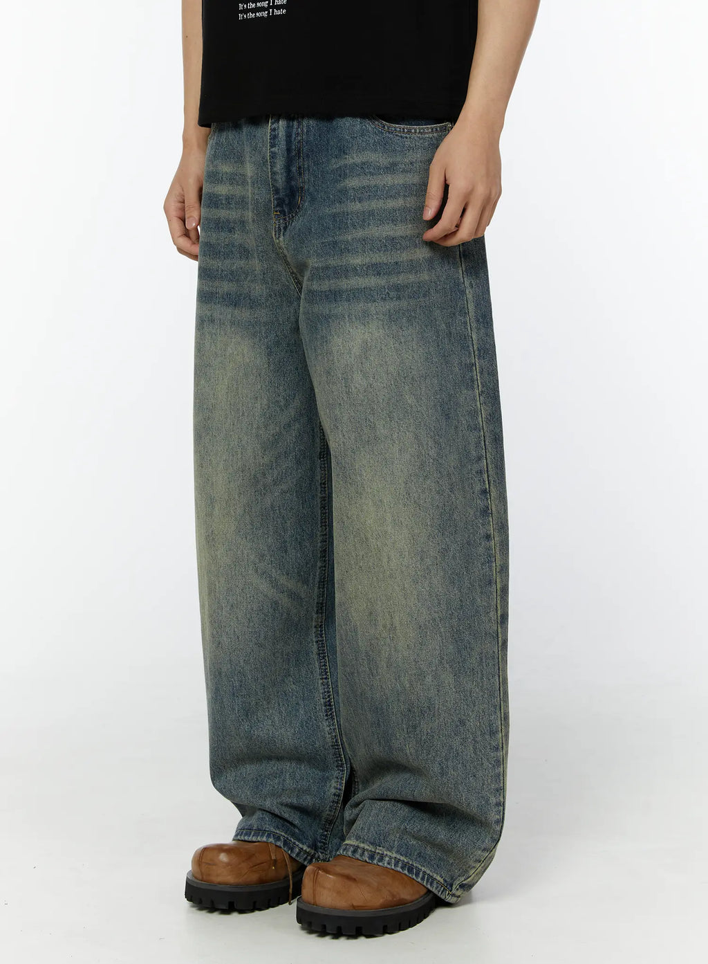 Men's Adan Baggy Washed Jeans IU508