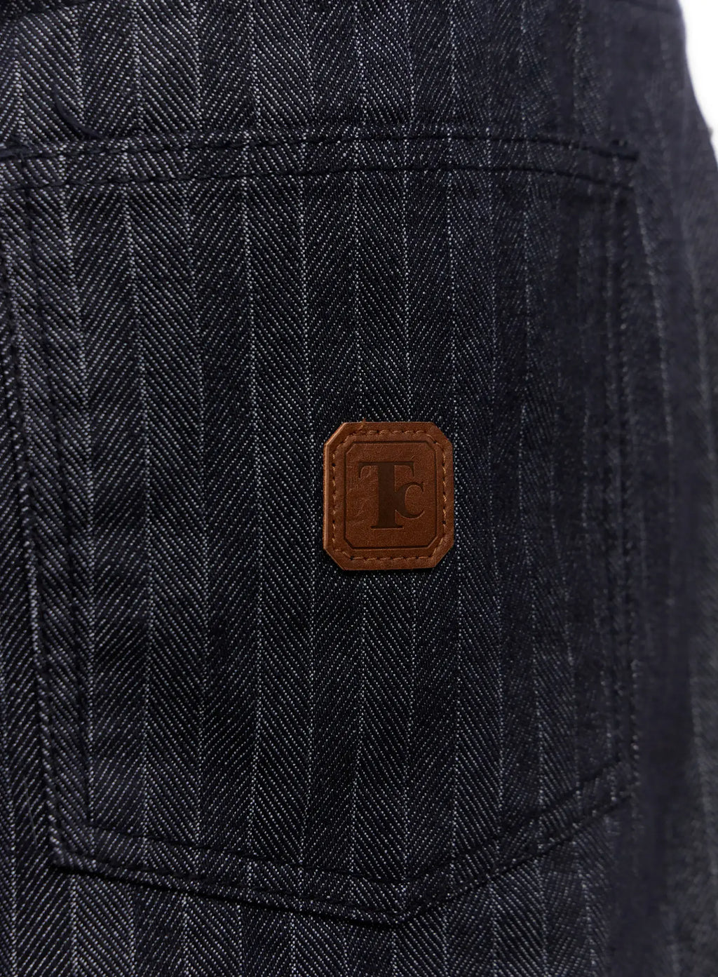 Men's Stripe Wide-Leg Jeans with Patch Detail IO523