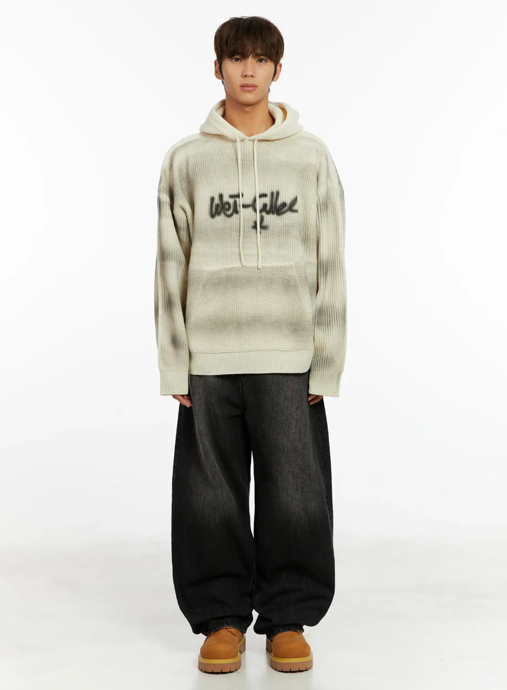 Men's Black Washed Baggy Jeans ID524