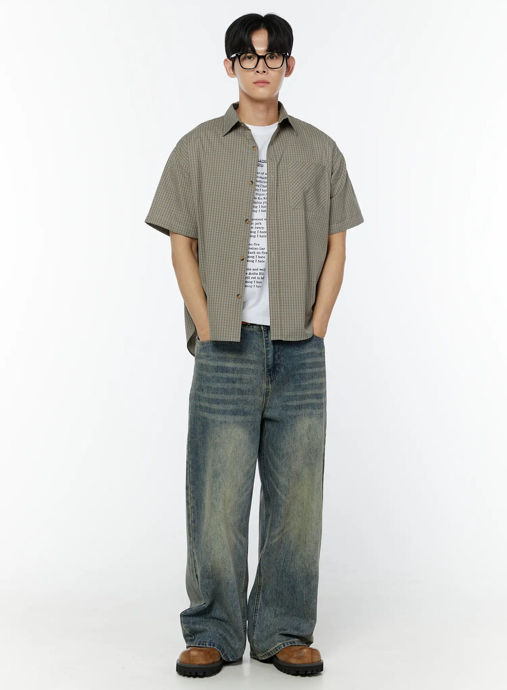 Men's Adan Baggy Washed Jeans IU508