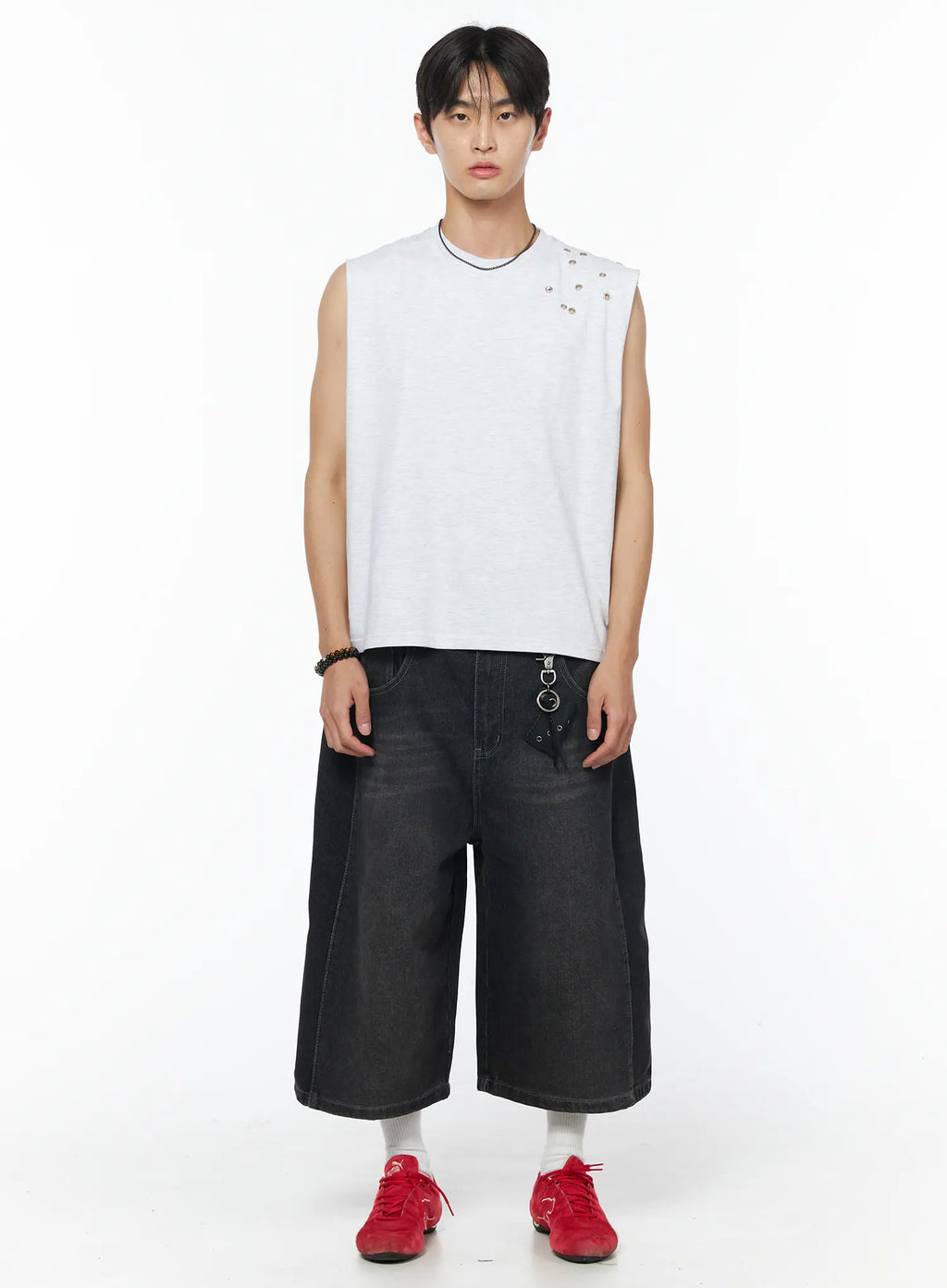 Men's Long Bermuda Cropped Jeans IU510