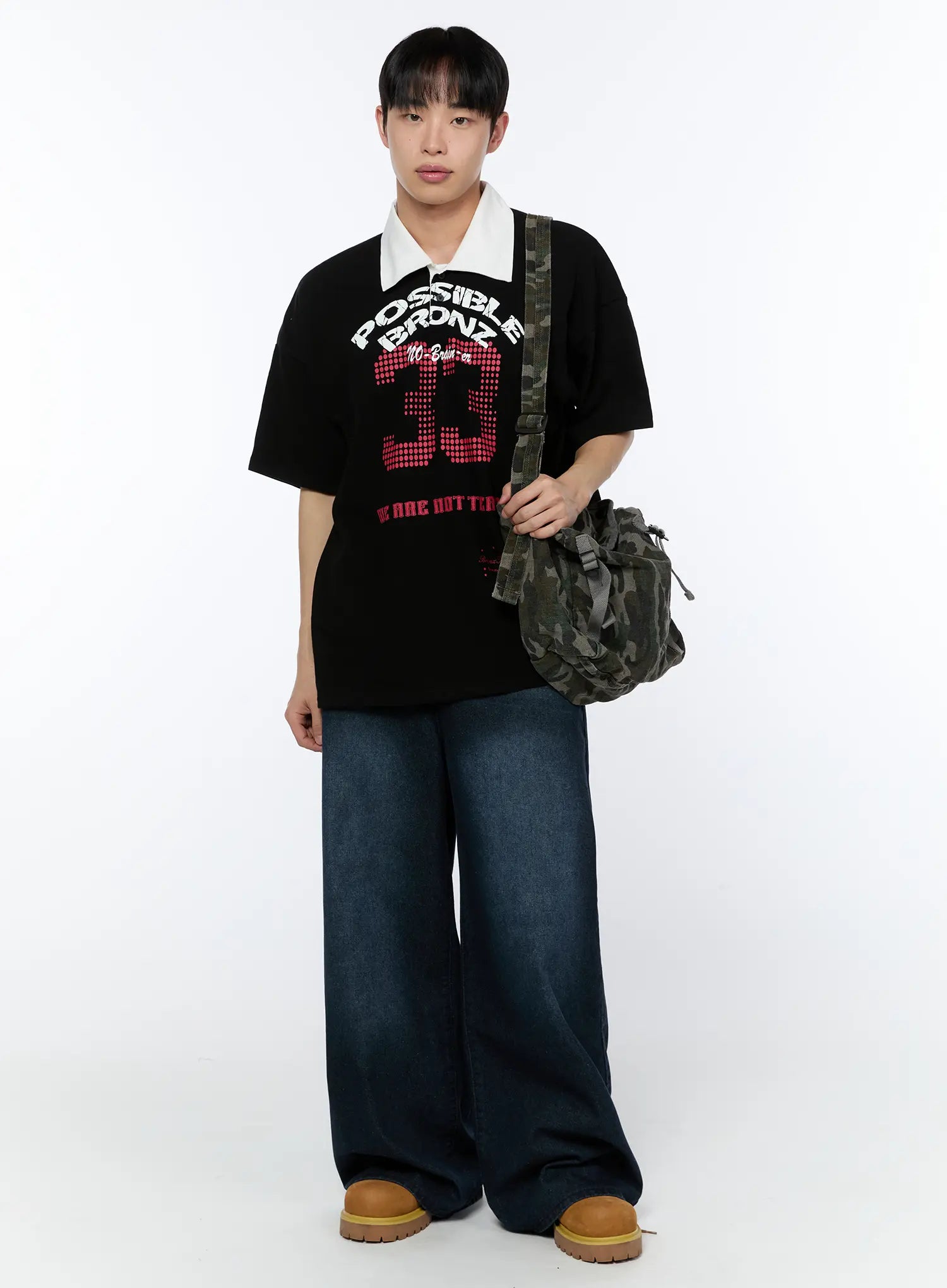 Men's Wide Leg Dark Washed Jeans IA520