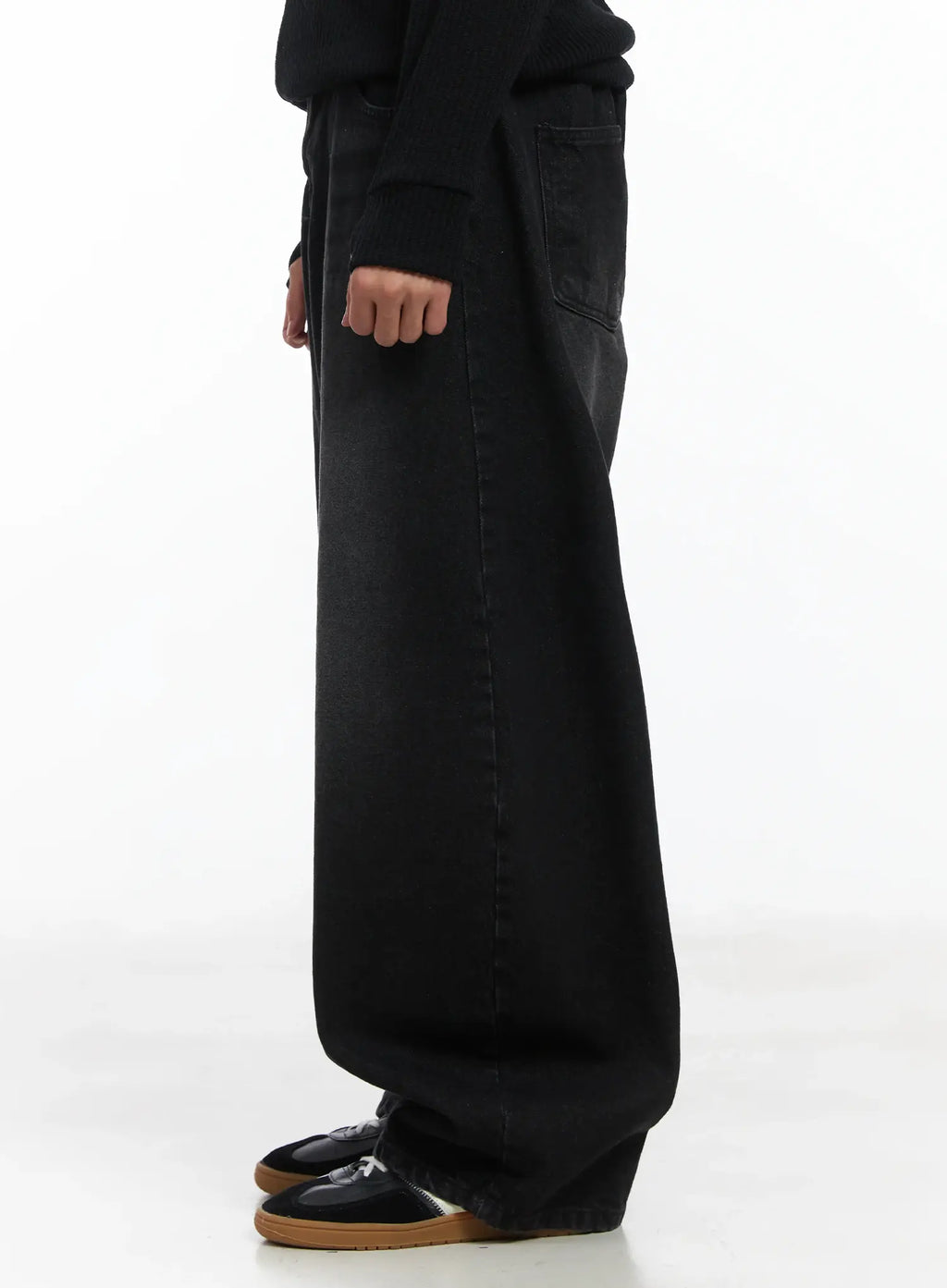 Basic Wide Leg Black Jeans ID515