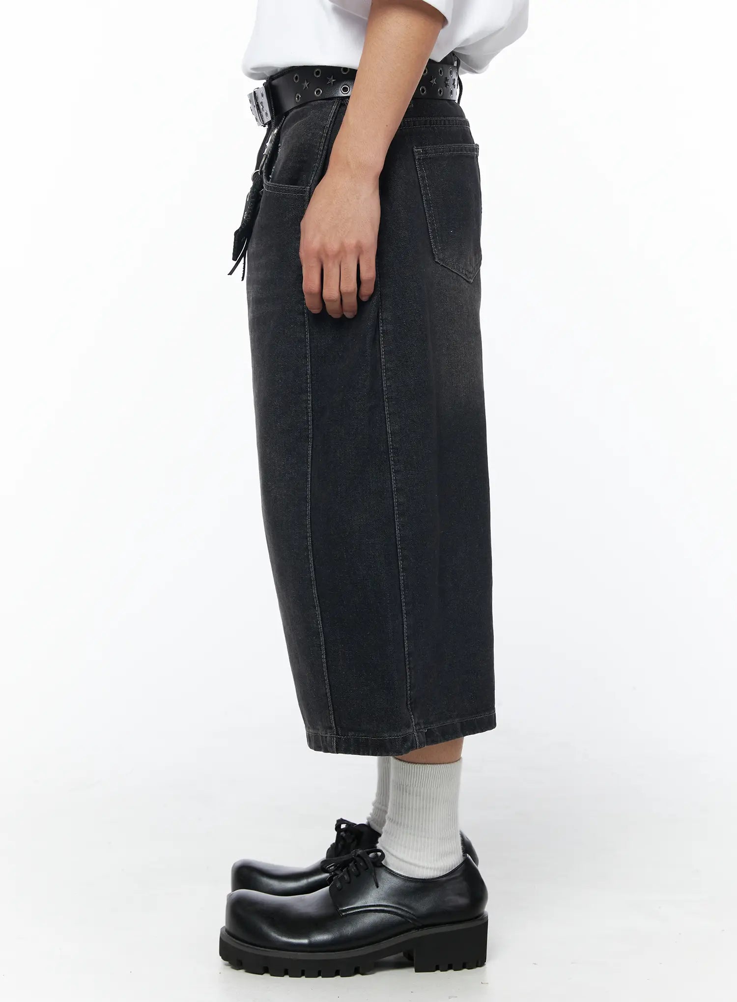 Men's Long Bermuda Cropped Jeans IU510