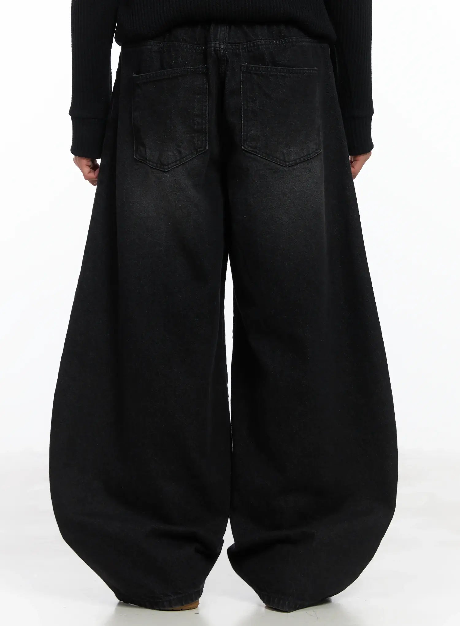 Basic Wide Leg Black Jeans ID515