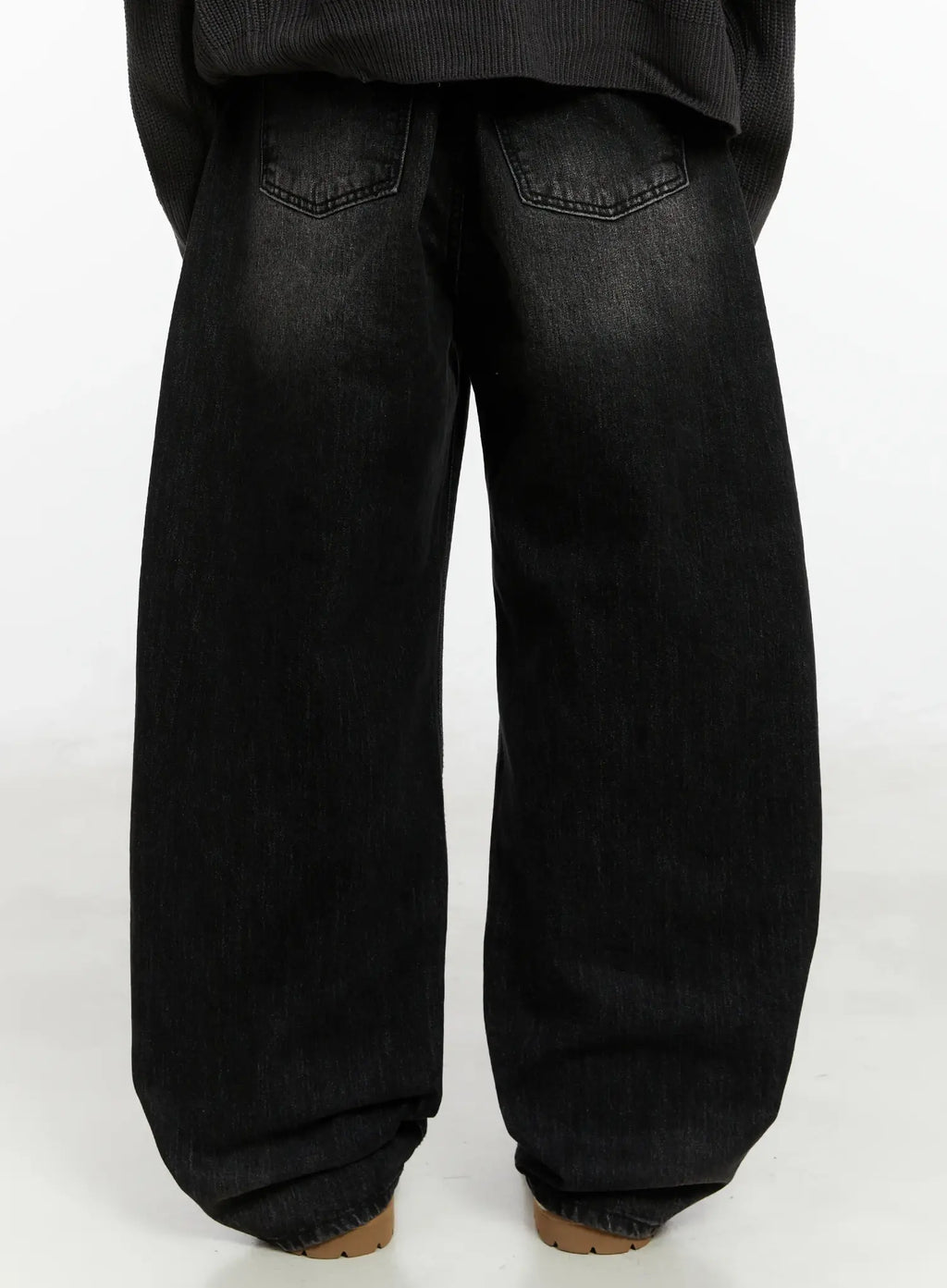 Men's Black Washed Baggy Jeans ID524