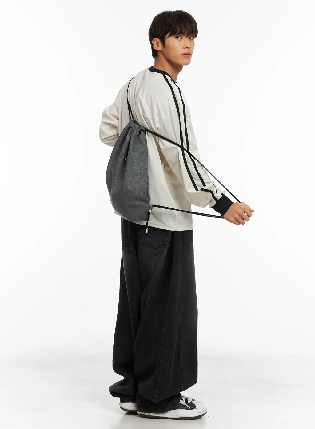 Men's Pintuck Wide Leg Jeans ID511