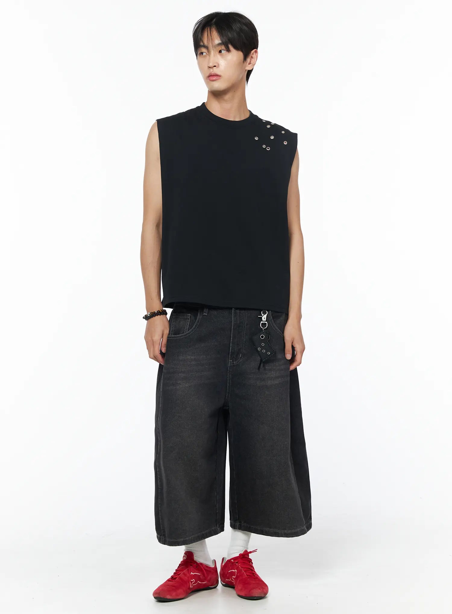 Men's Long Bermuda Cropped Jeans IU510