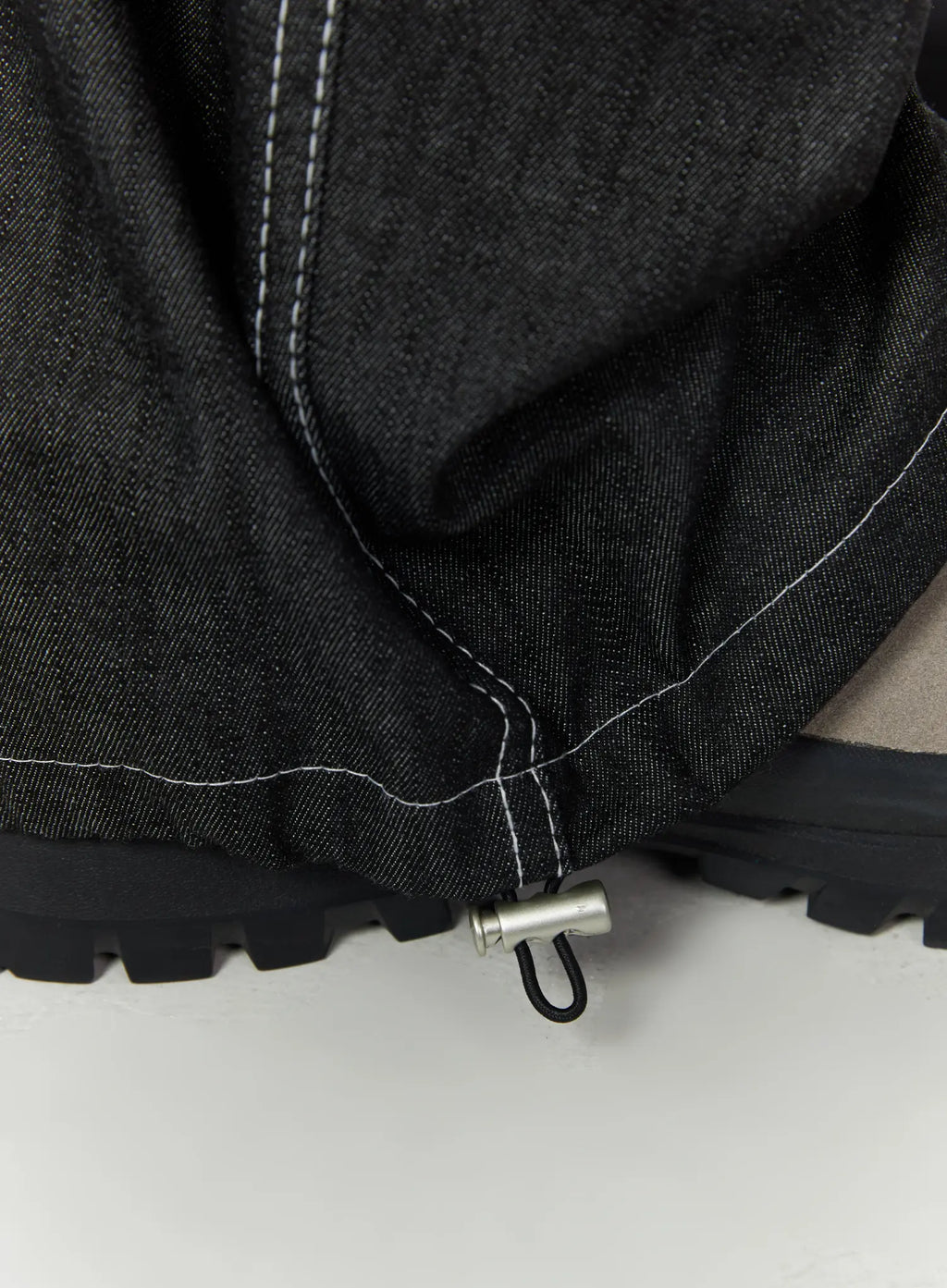 Men's Plaid Pocket Drawstring Jeans (Black) IU510