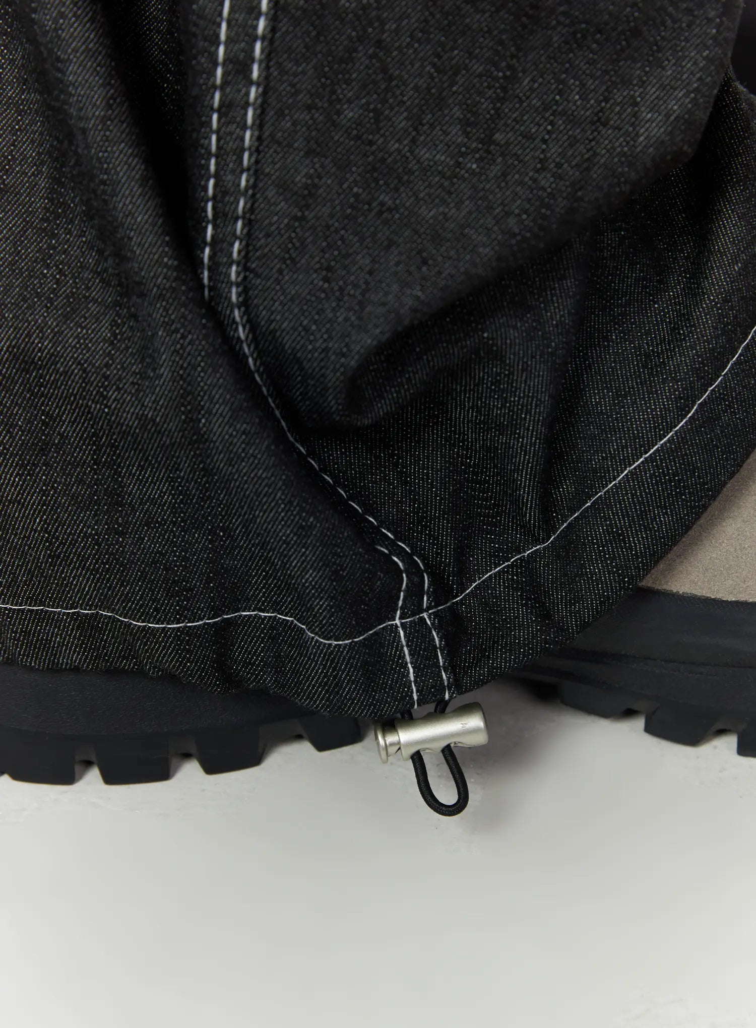Men's Plaid Pocket Drawstring Jeans (Black) IU510