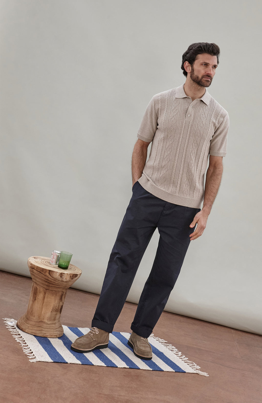 Mens Midweight Cotton Fishermans Polo Shirt