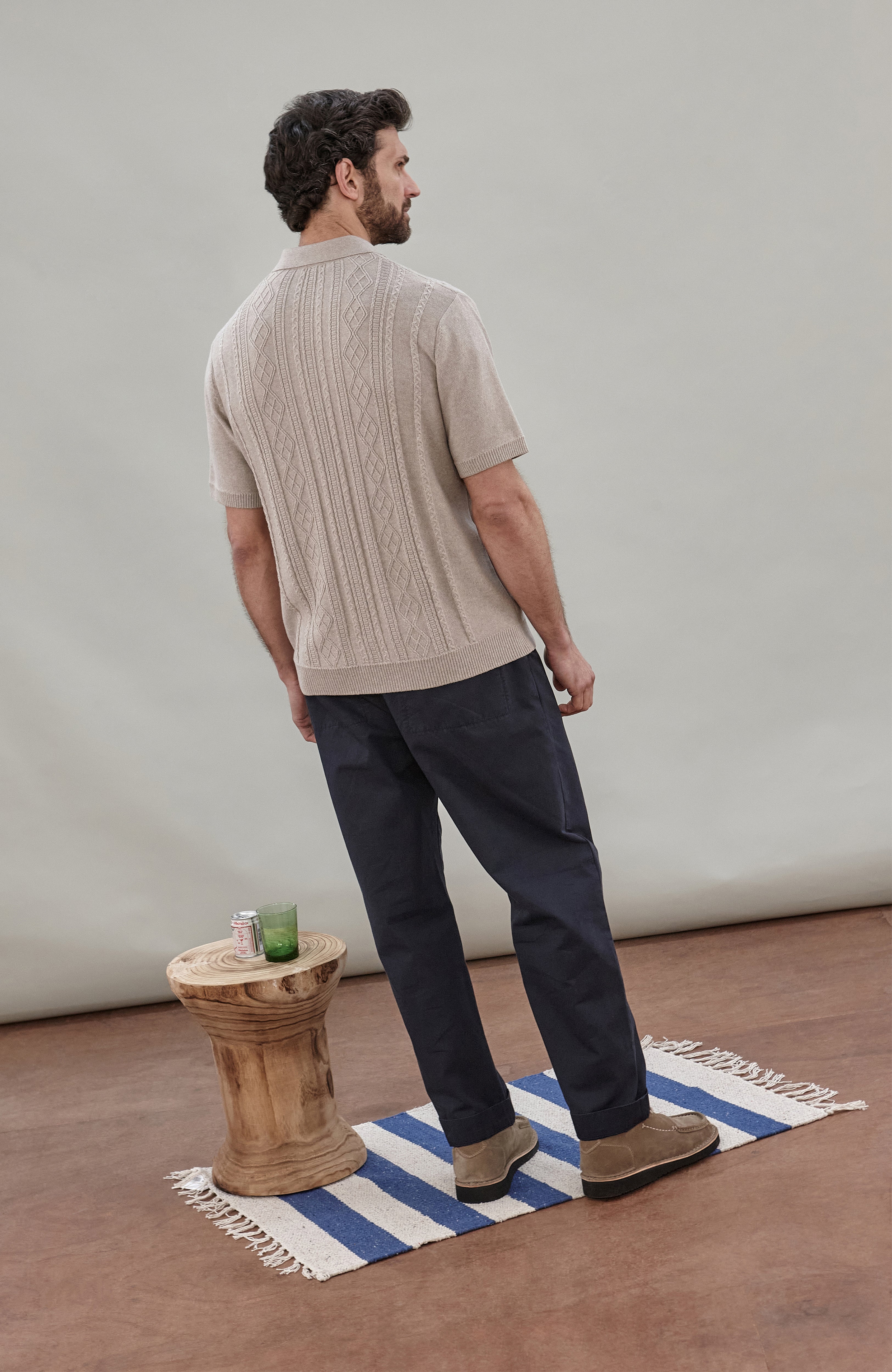 Mens Midweight Cotton Fishermans Polo Shirt