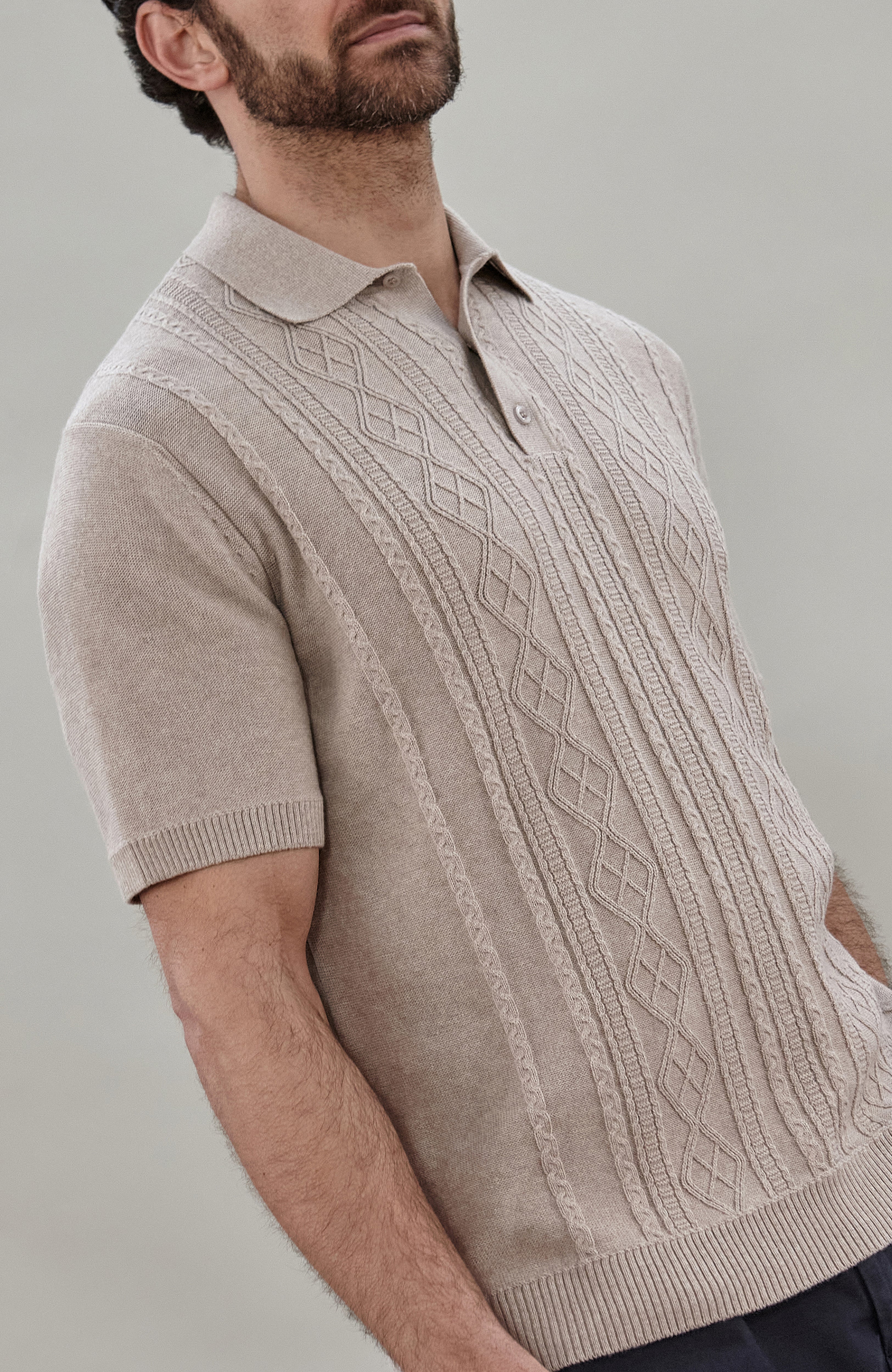 Mens Midweight Cotton Fishermans Polo Shirt