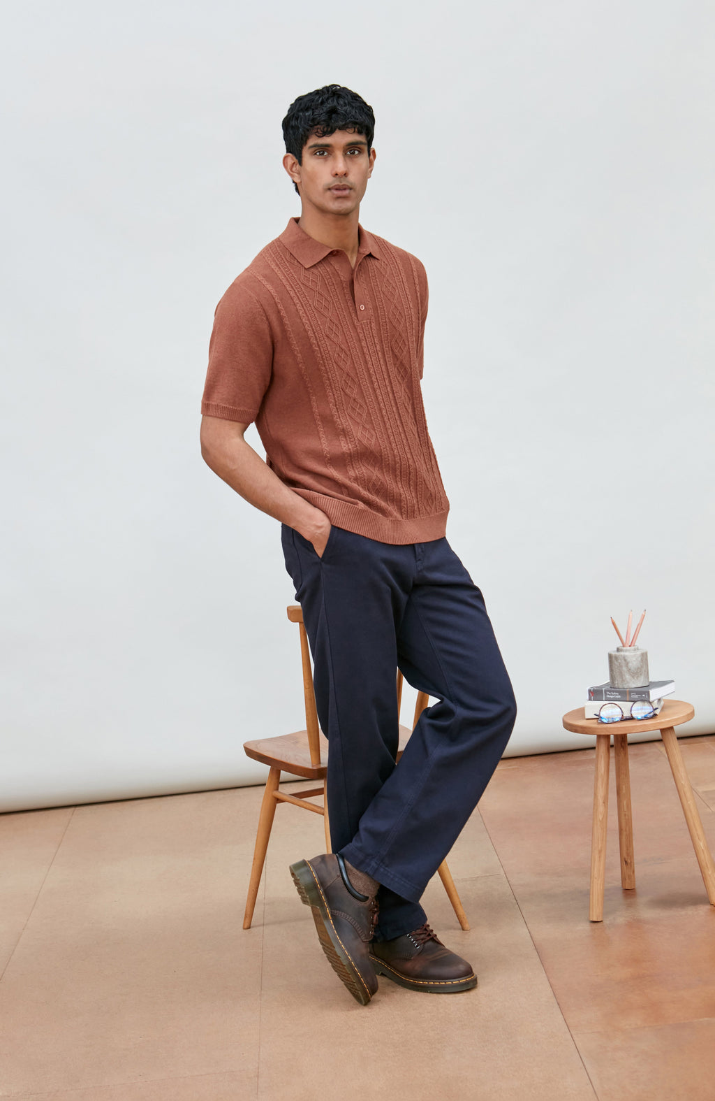 Mens Midweight Cotton Fishermans Polo Shirt