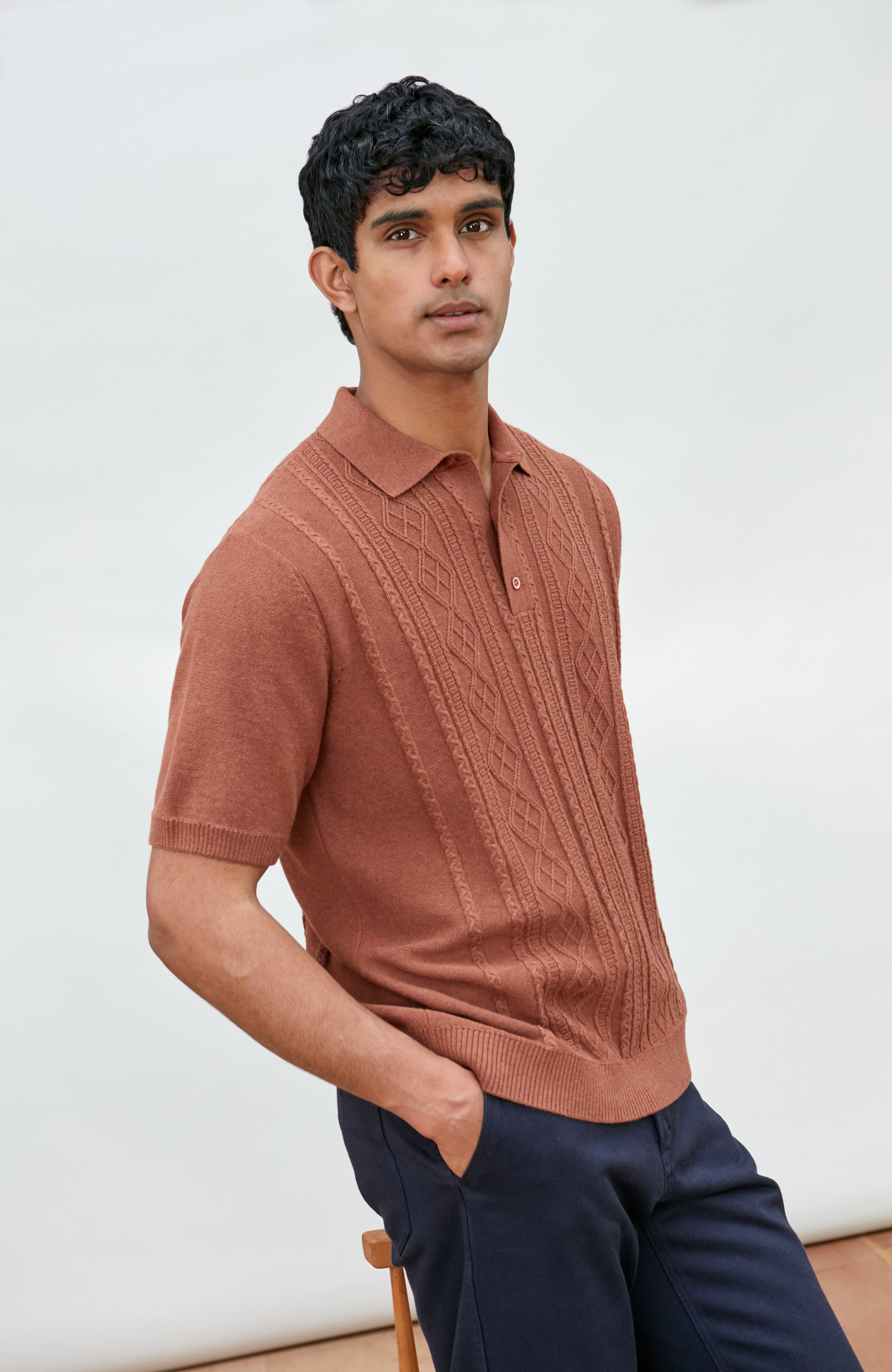 Mens Midweight Cotton Fishermans Polo Shirt