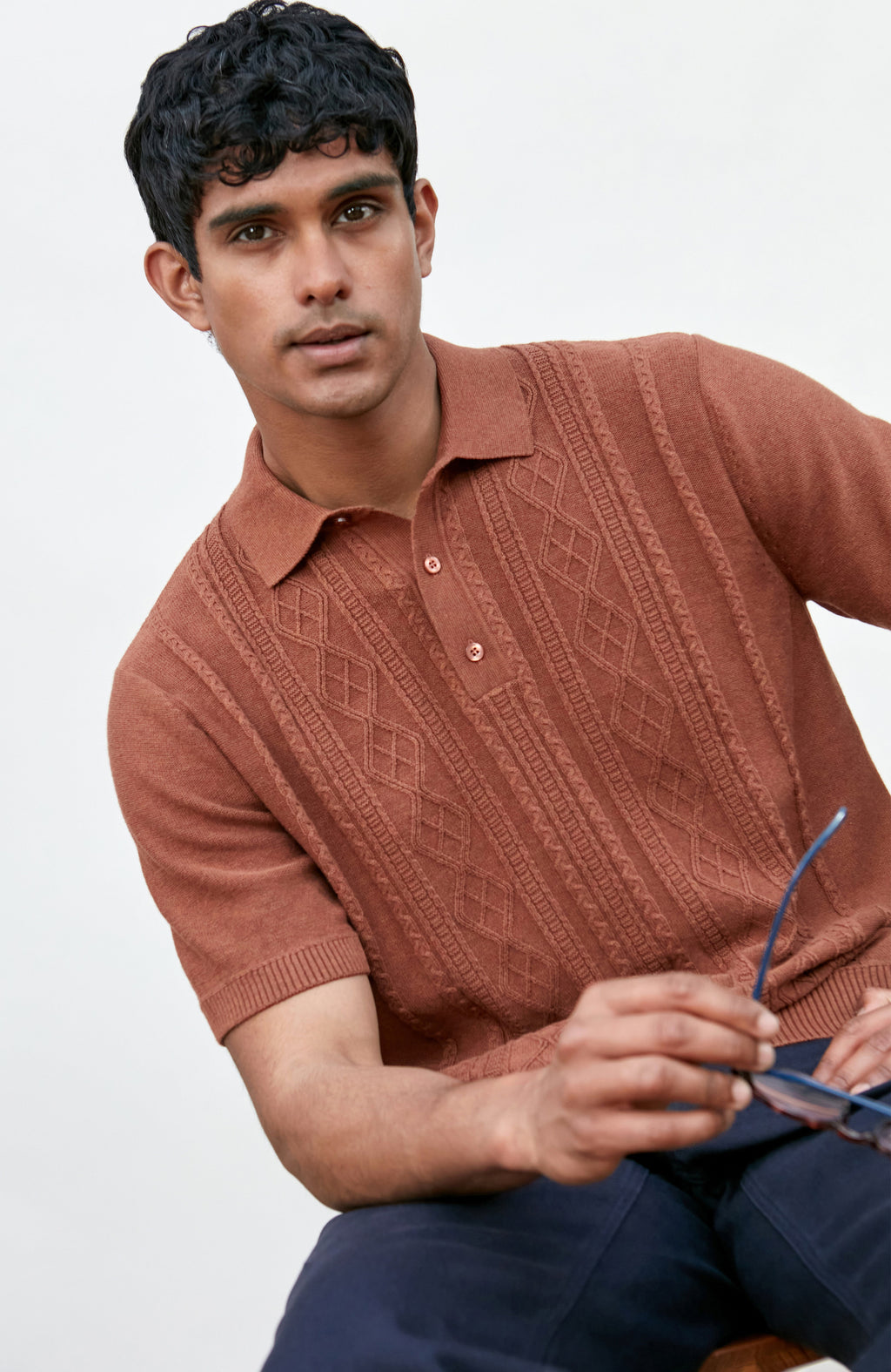 Mens Midweight Cotton Fishermans Polo Shirt