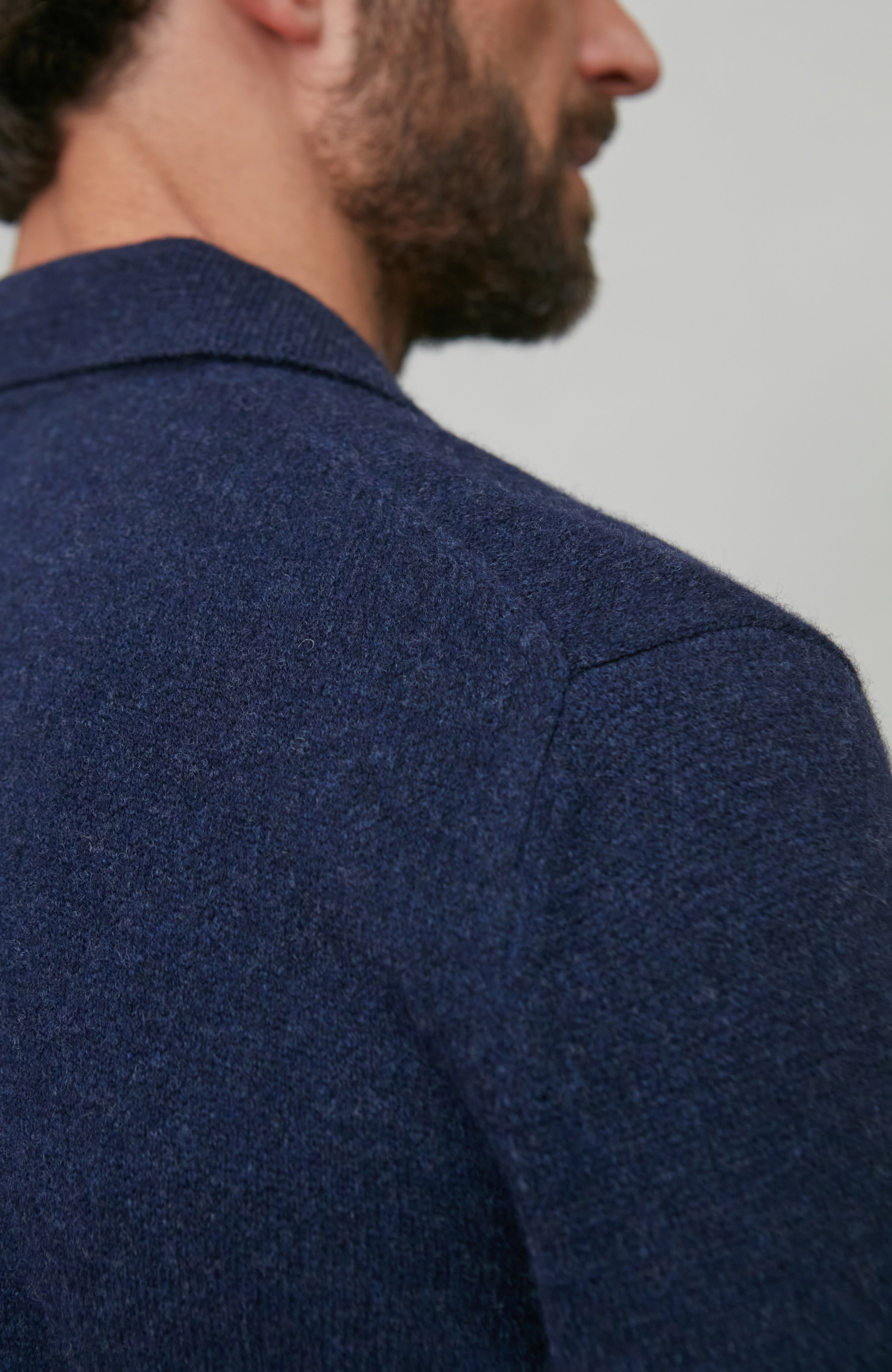 Mens Midweight Lambswool Buttonless Polo Shirt