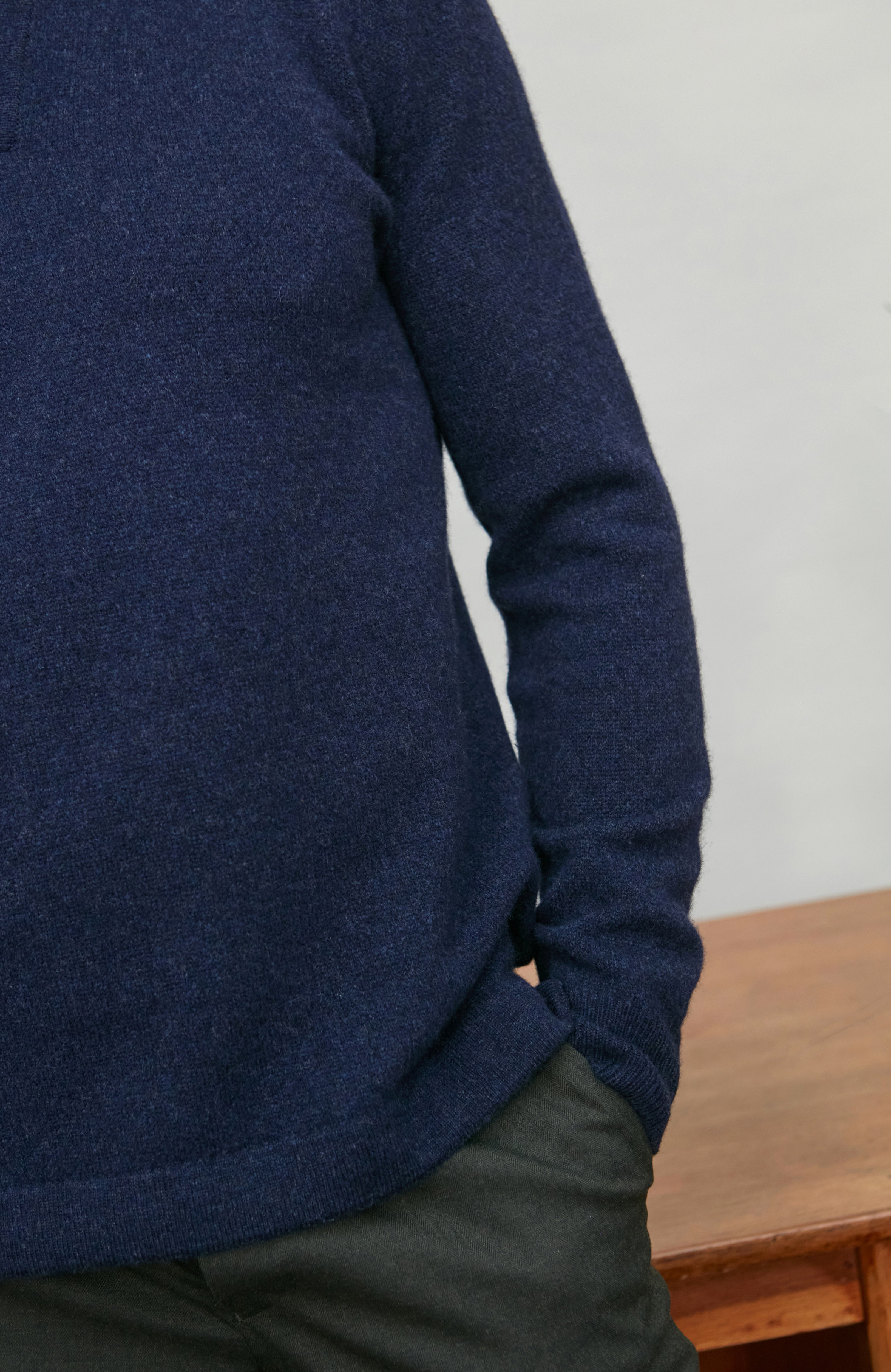 Mens Midweight Lambswool Buttonless Polo Shirt