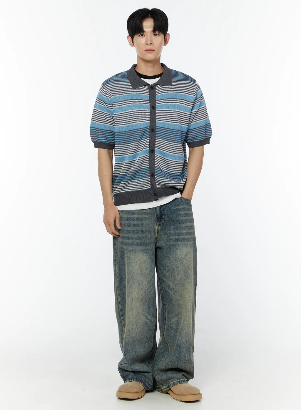 Men's Adan Baggy Washed Jeans IU508