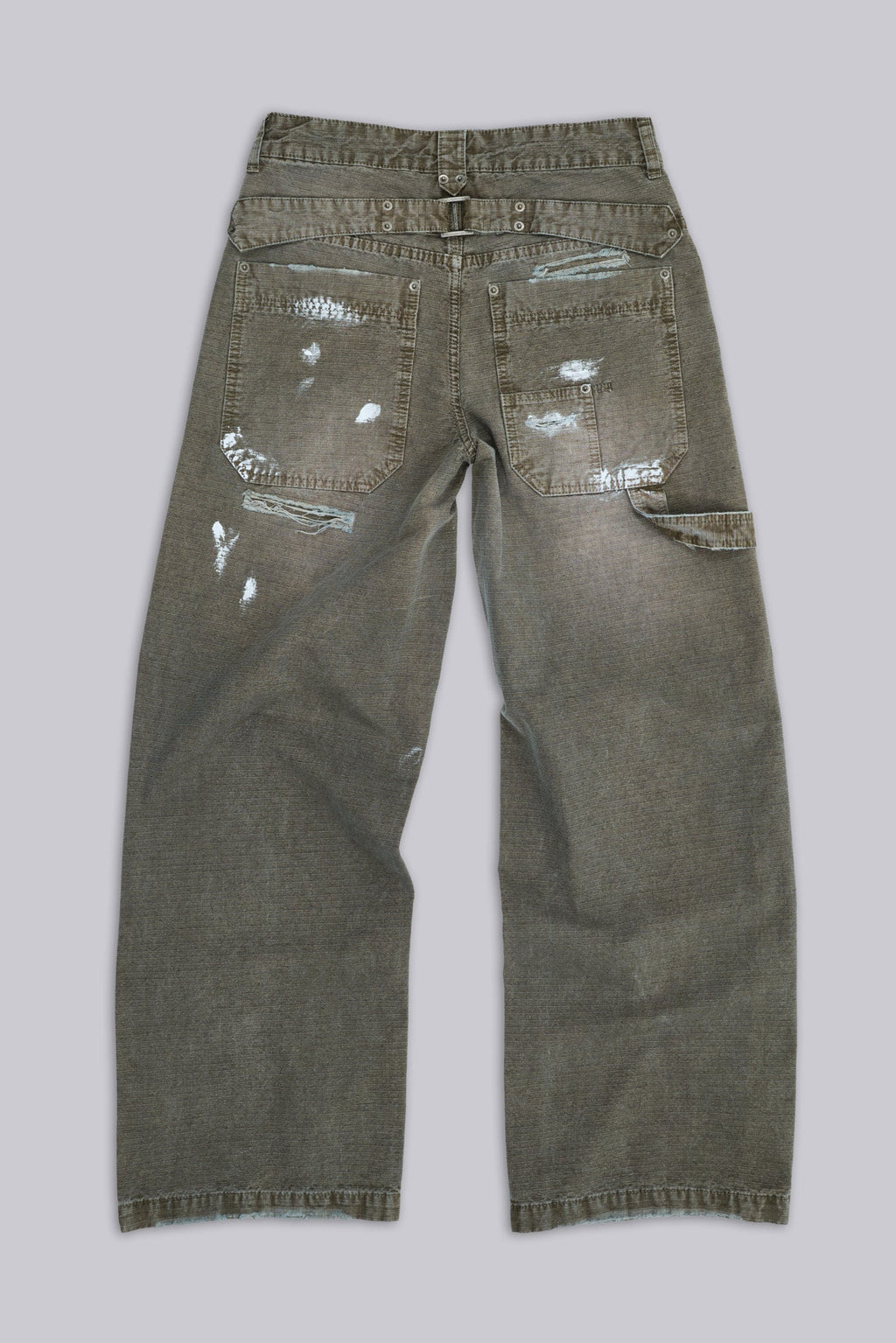 Painted Khaki Ripstop Carpenter Jeans