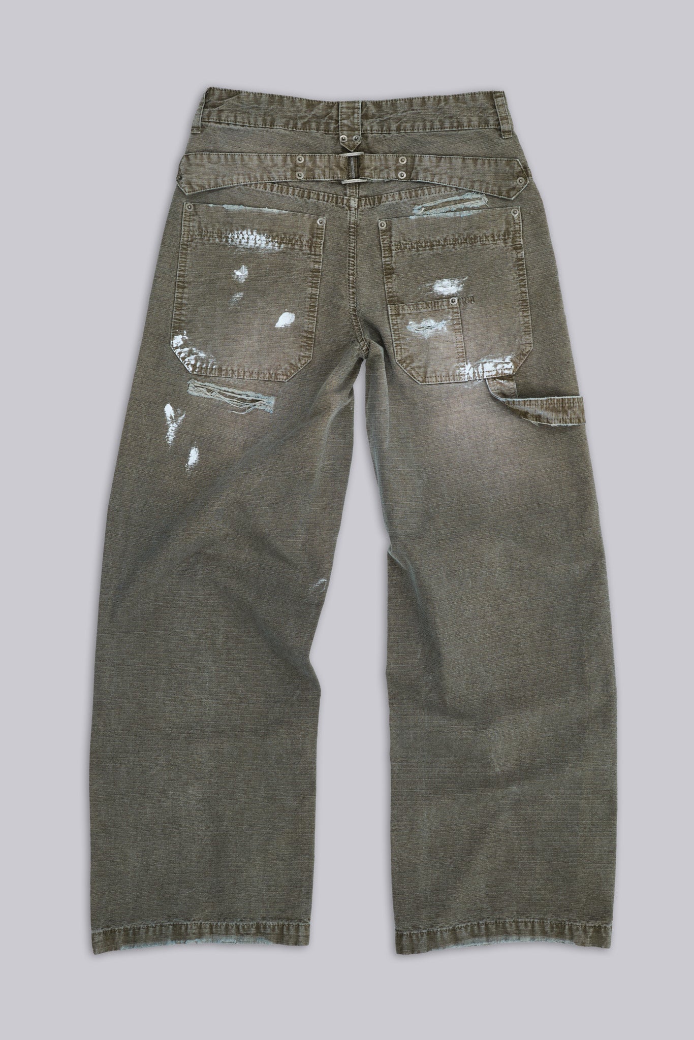 Painted Khaki Ripstop Carpenter Jeans